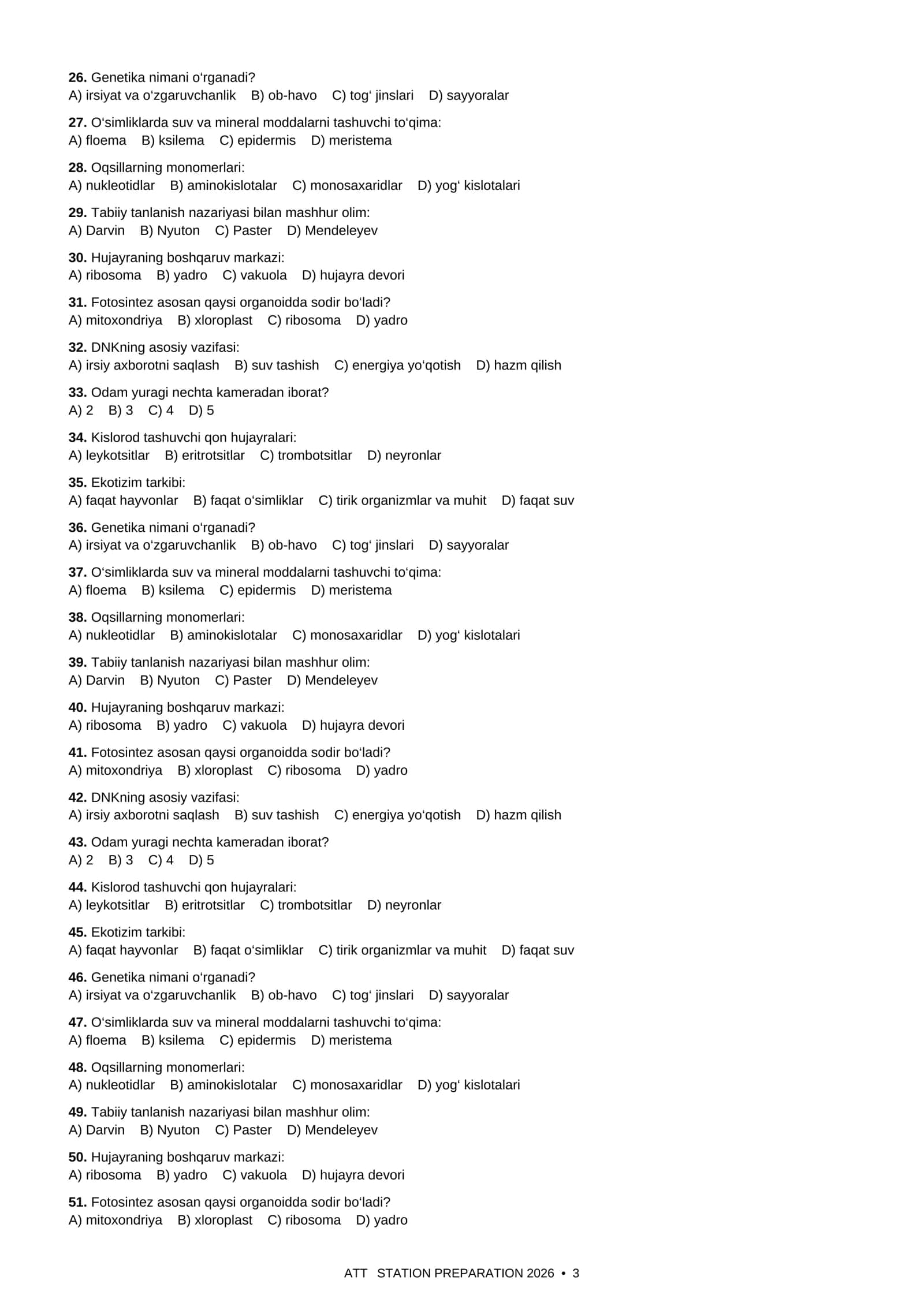 BIOLOGIYA ATTESTATSIYA PREPARATION 2026 3
