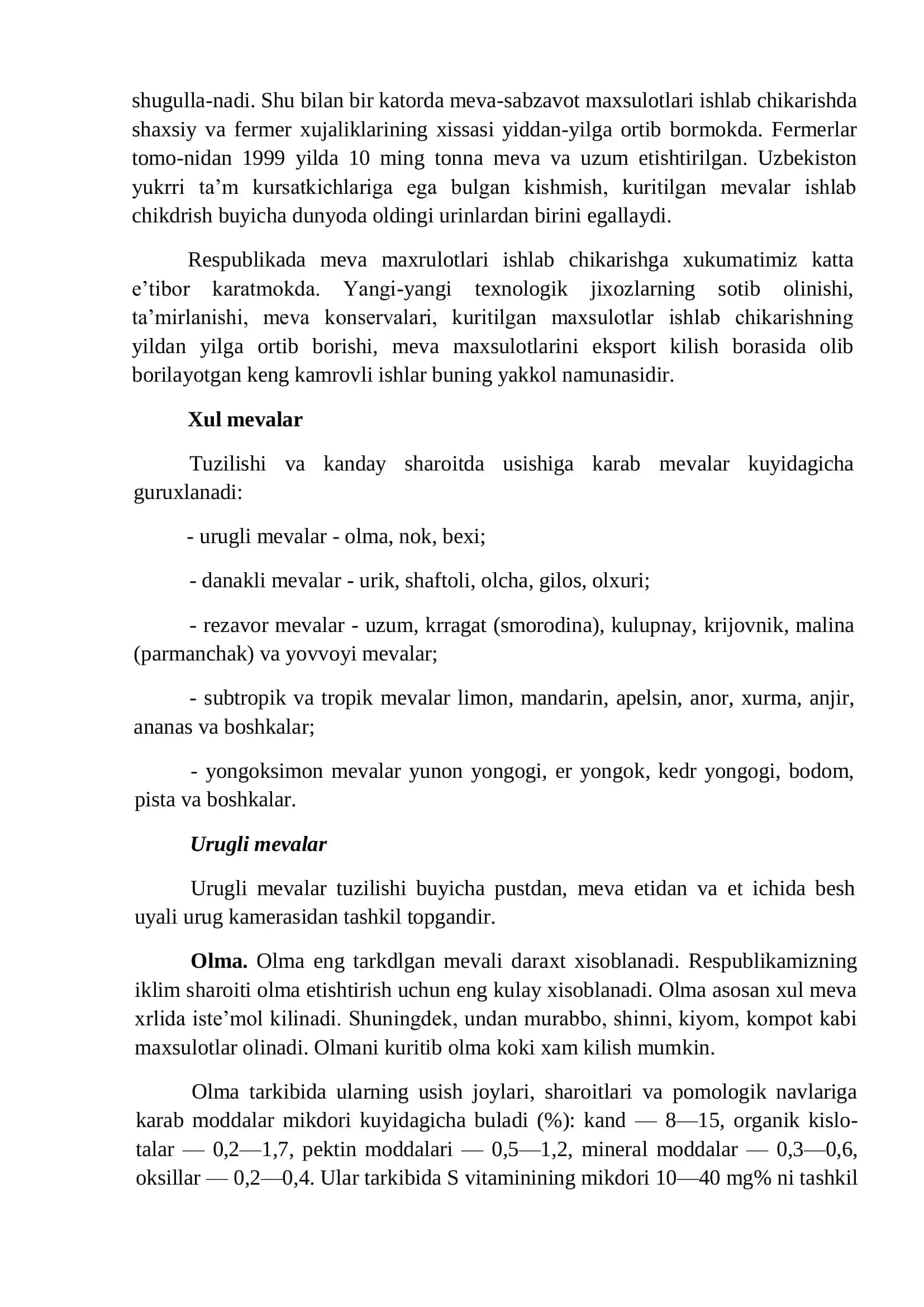 Meva Mahsulotlarini Tayyorlash va Qayta Ishlash Referati 3