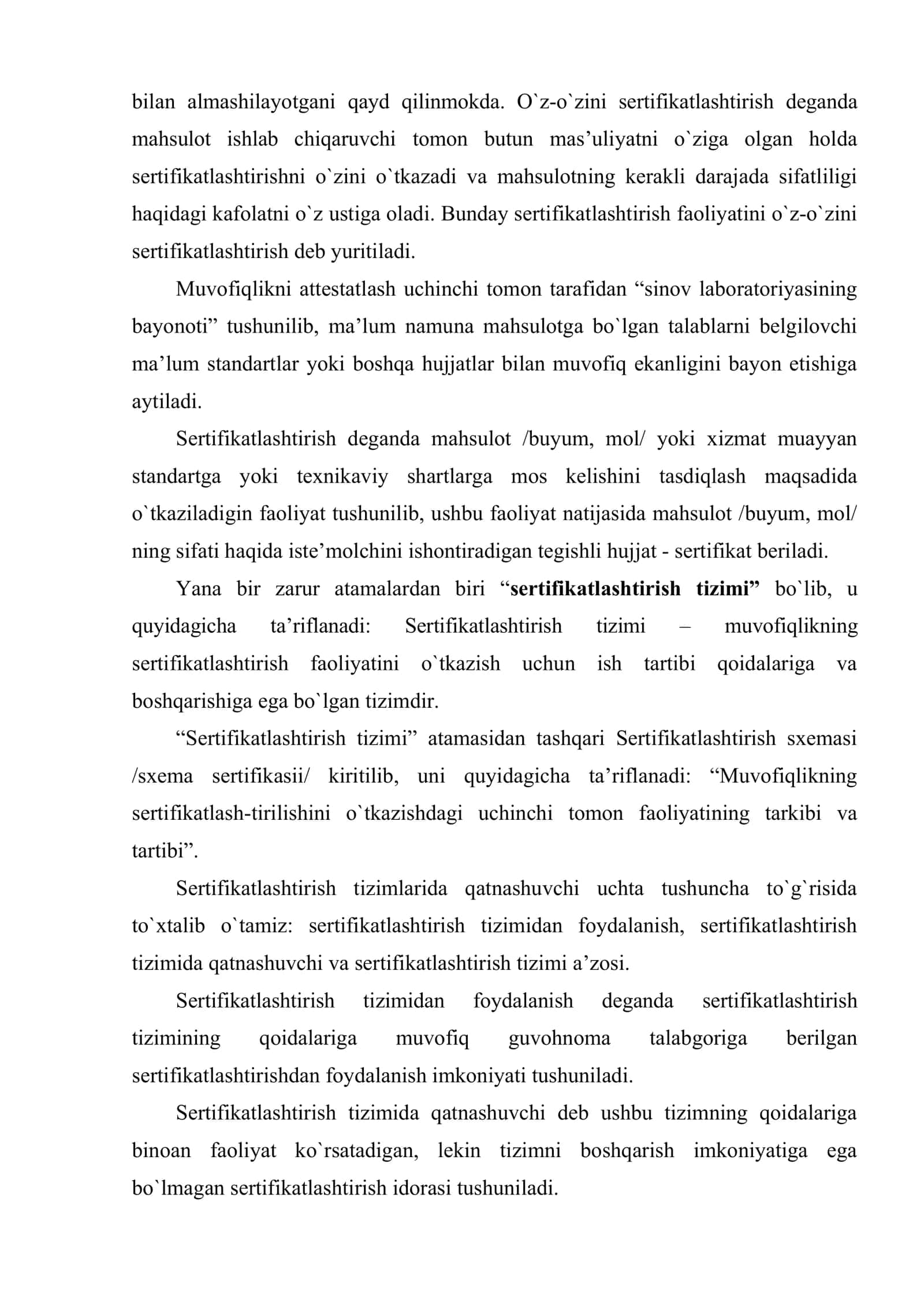 Sertifikatlashtirish bo`yicha asosiy tushunchalar va atamalar 3
