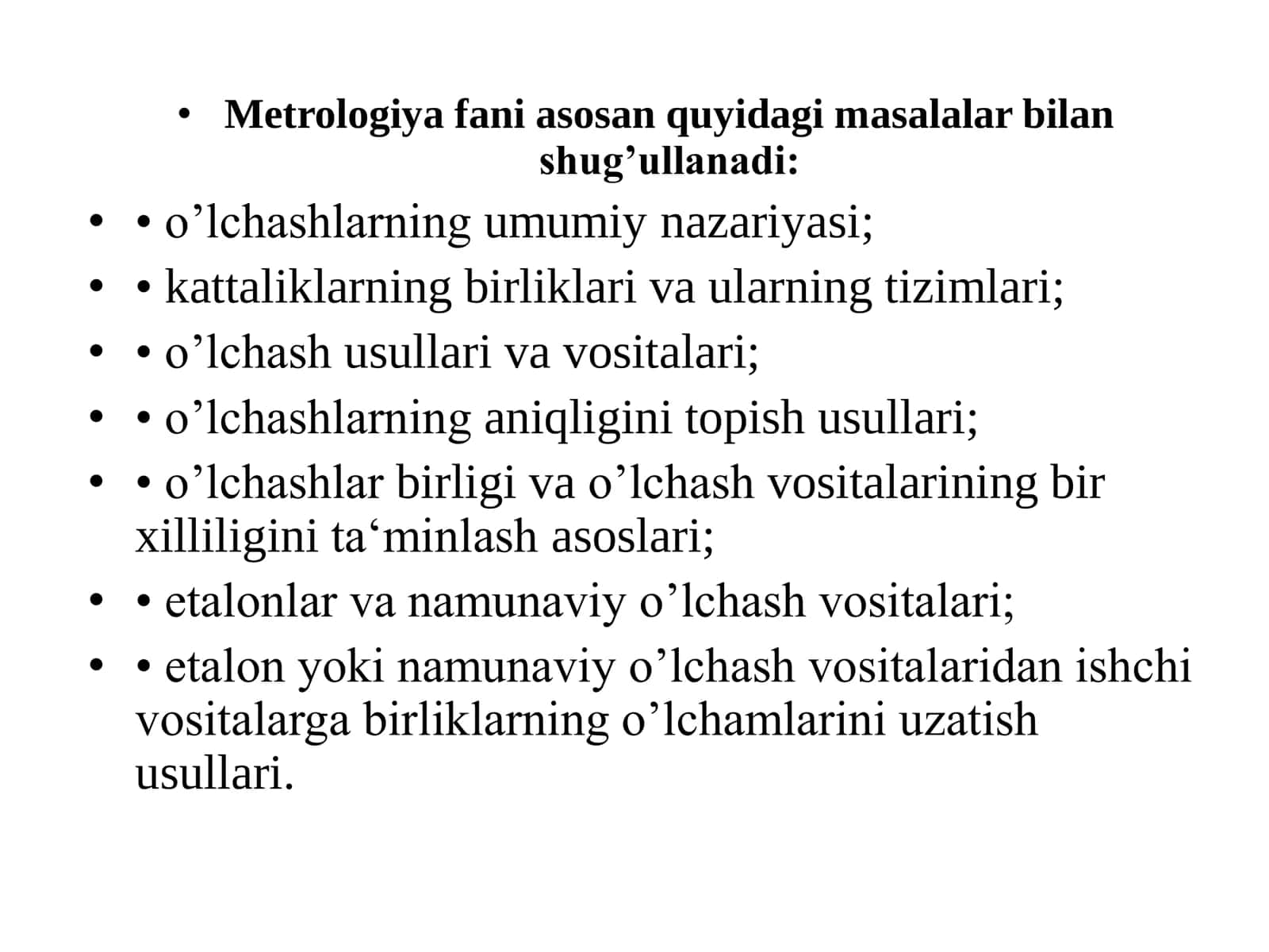“Metrologiya va standartlashtirish” fanining maqsadi va vazifalari 3