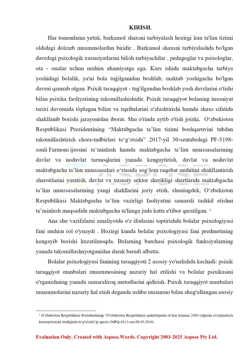 Maktabgacha yoshdagi bolalar psixikasining rivojlanishi  yuzasidan olib borilgan ilmiy tadqiqotlar ahamiyati va samaradorligi 3