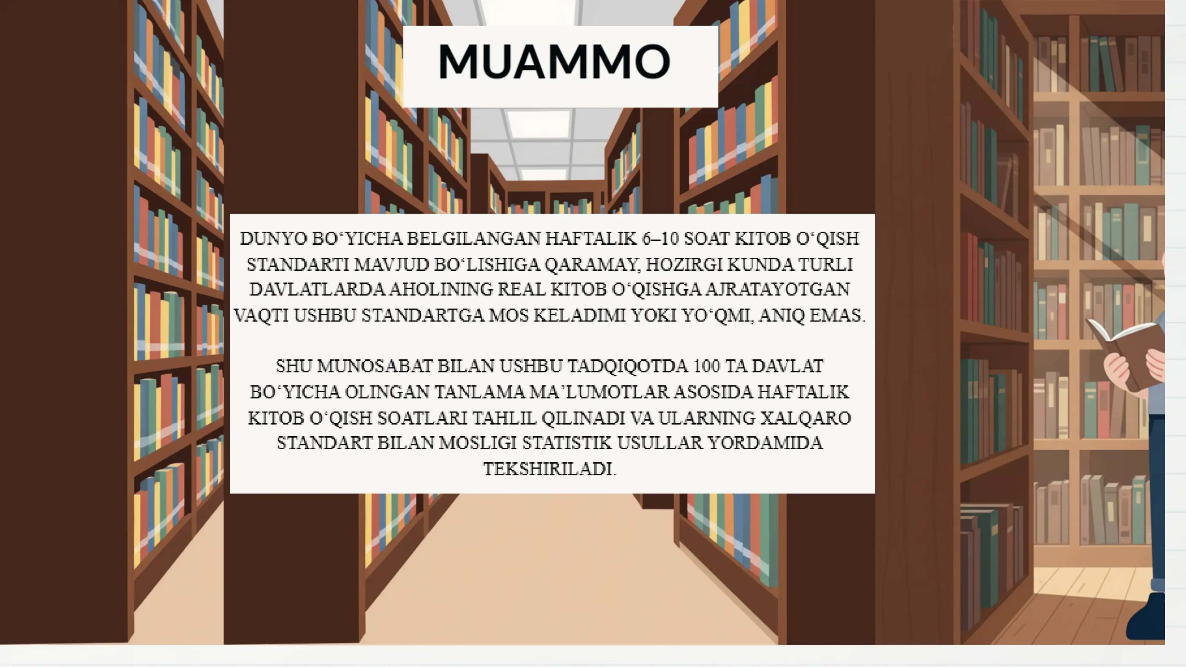 Dunyo bo’yicha kitob o’qish soatlari 3