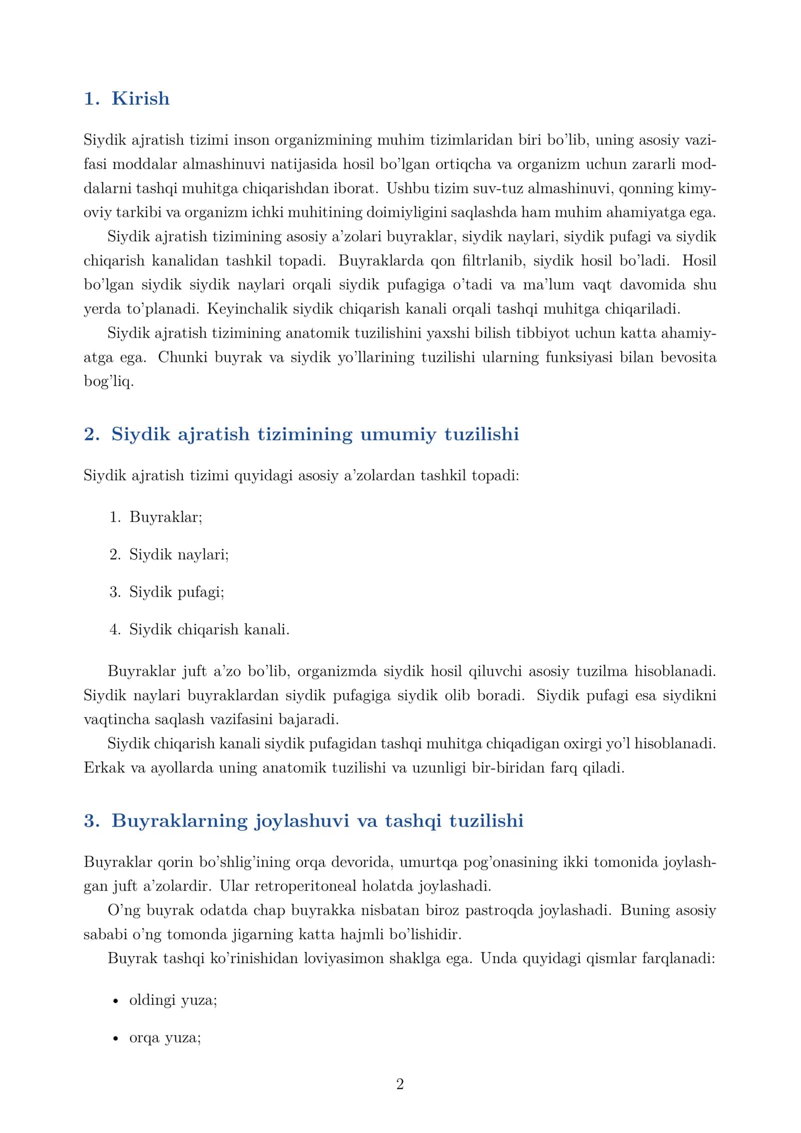 Siydik ajratish tizimi anatomiyasi 3