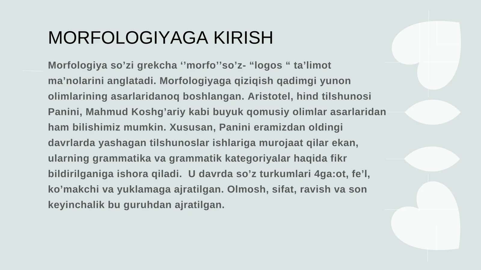 Morfologiya. Mustaqil so’zlar 3