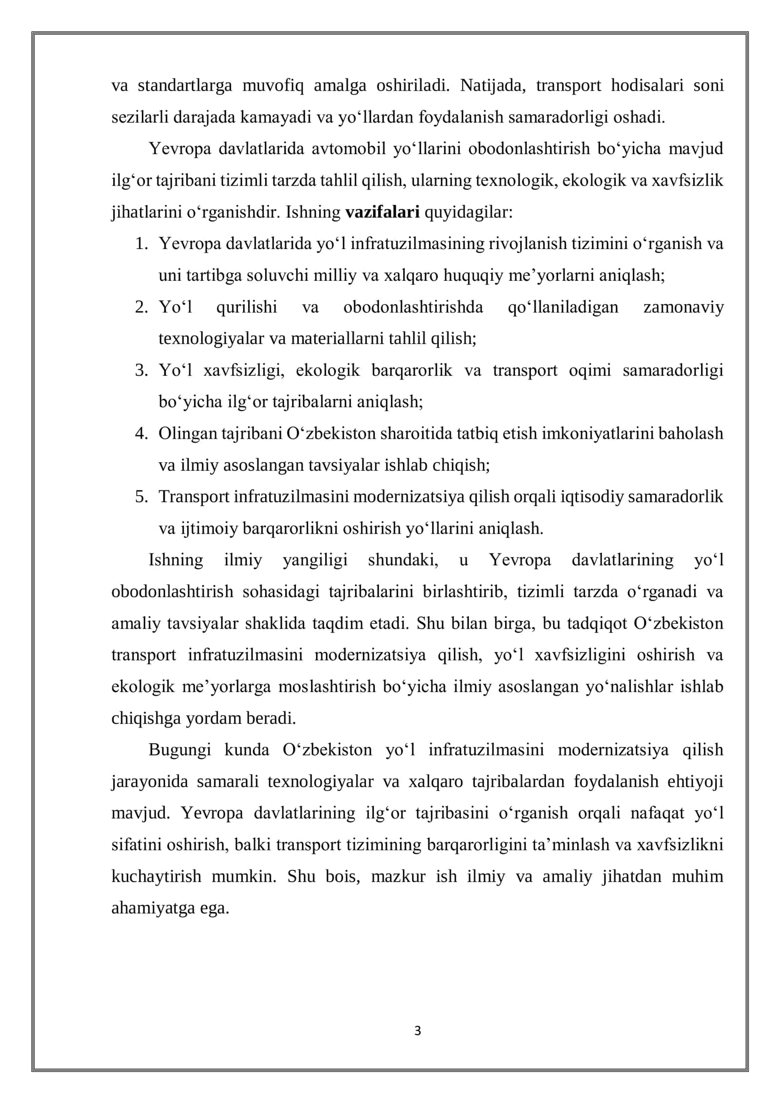 YEVROPA DAVLATLARNING AVTOMOBIL YO'LLARINI OBODONLASHTIRISH BO'YICHA TAJRIBALARI 3