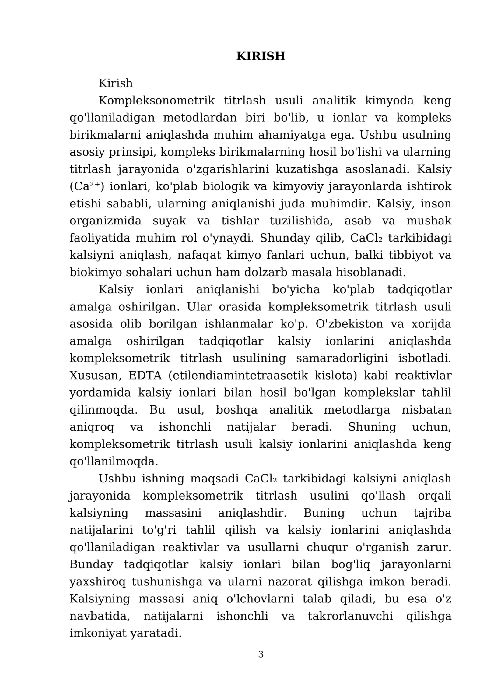 Kompleksonometrik titrlash usulida CaCl2 tarkibidagi kalsiyni massasini aniqlash 3
