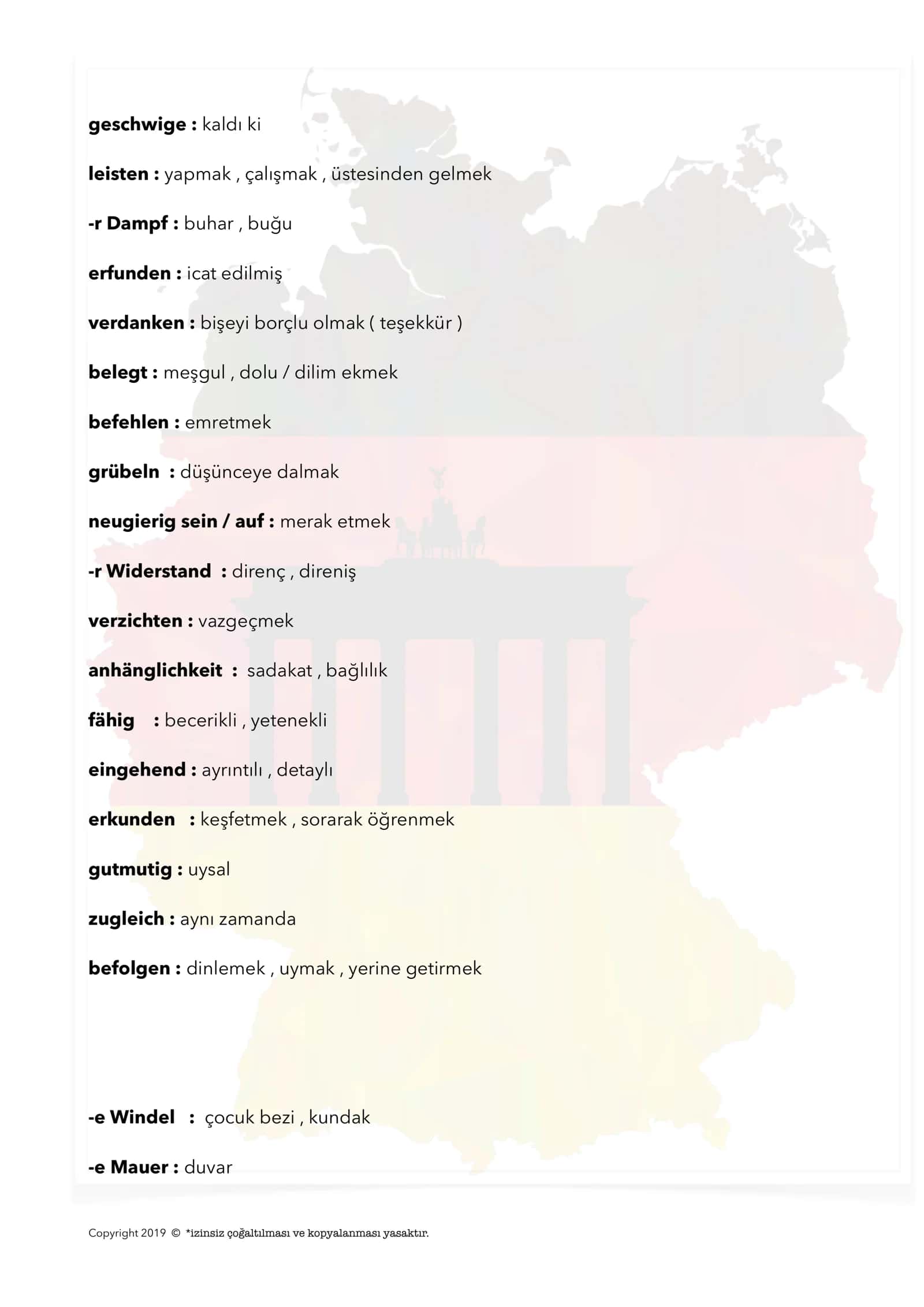nemis tili B1 - B2 Wortschatz 3