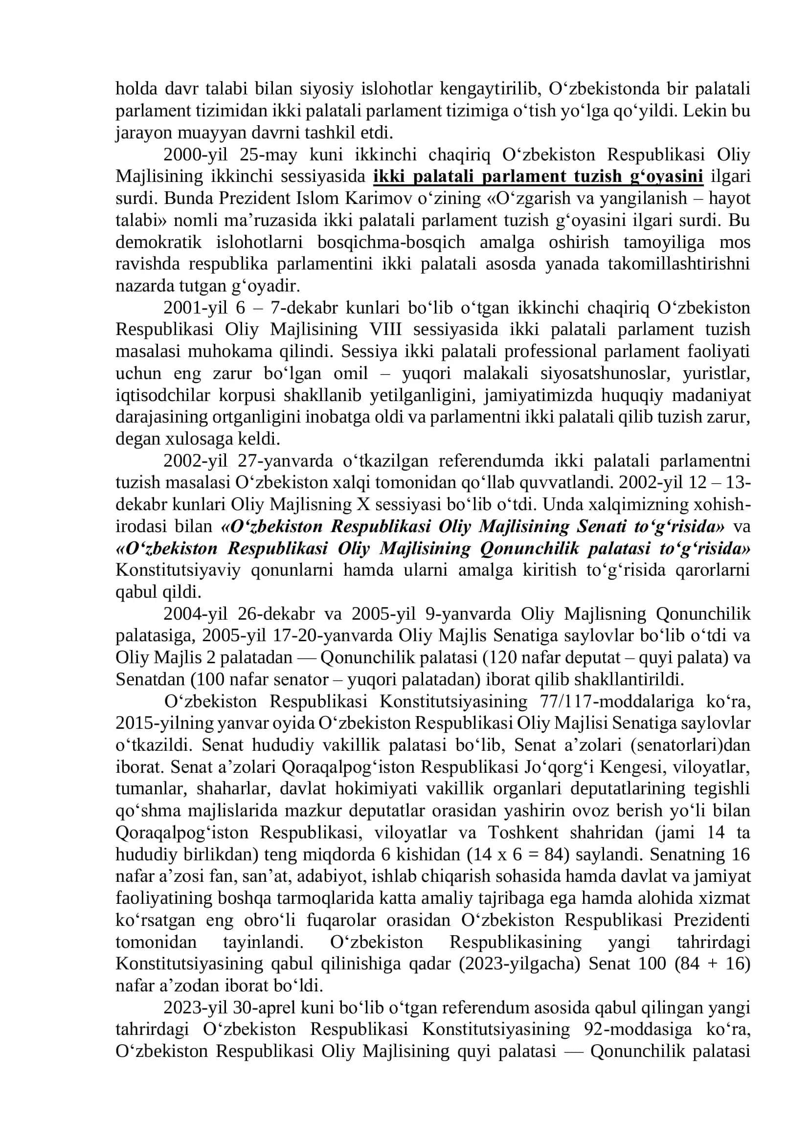 O‘zbekistonda demokratik, fuqarolik jamiyati asoslarining shakllanishi, amalga oshirilgan siyosiy islohotlar 3