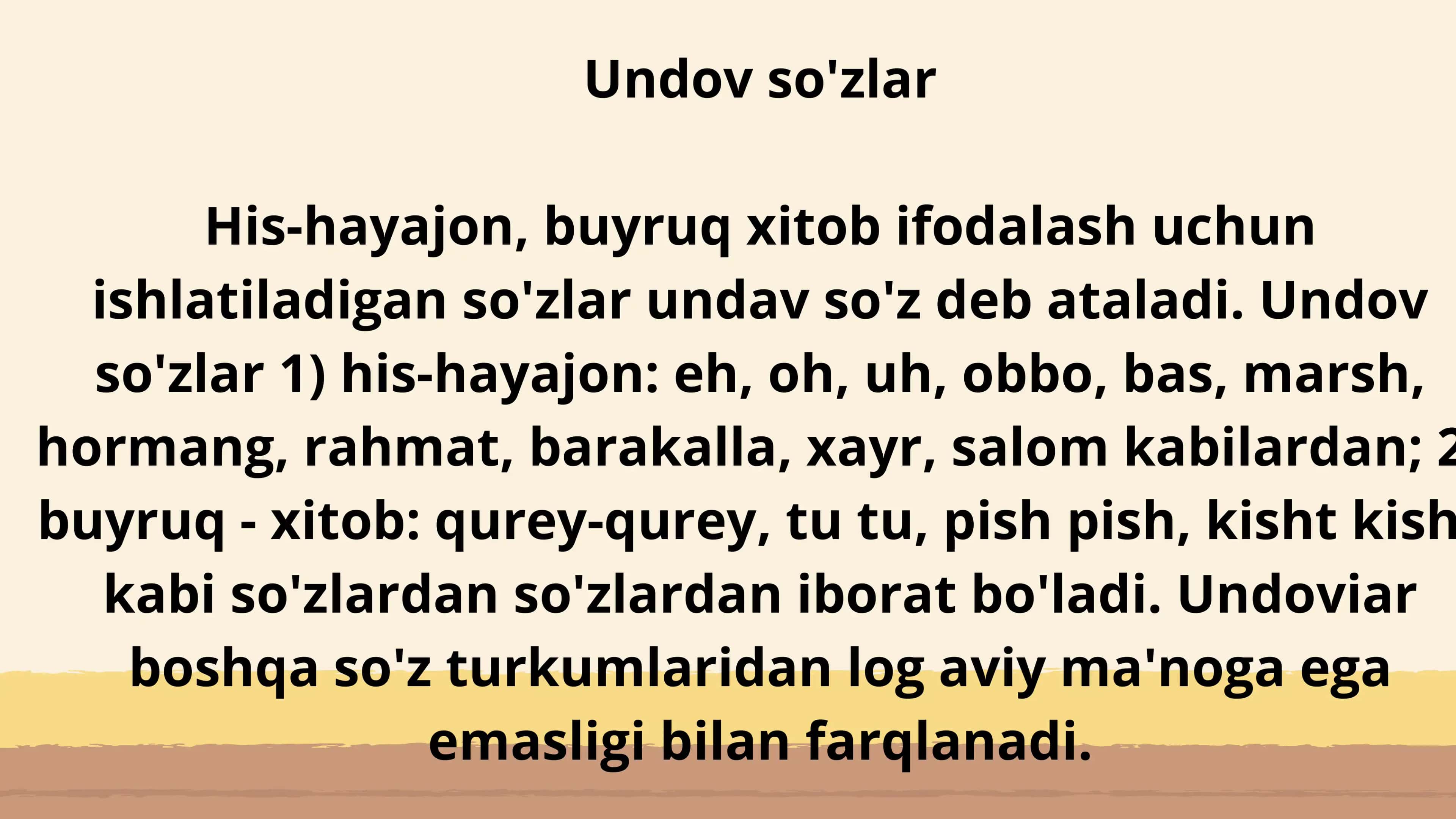 Undov, taqlid va modal soʻzlar 3