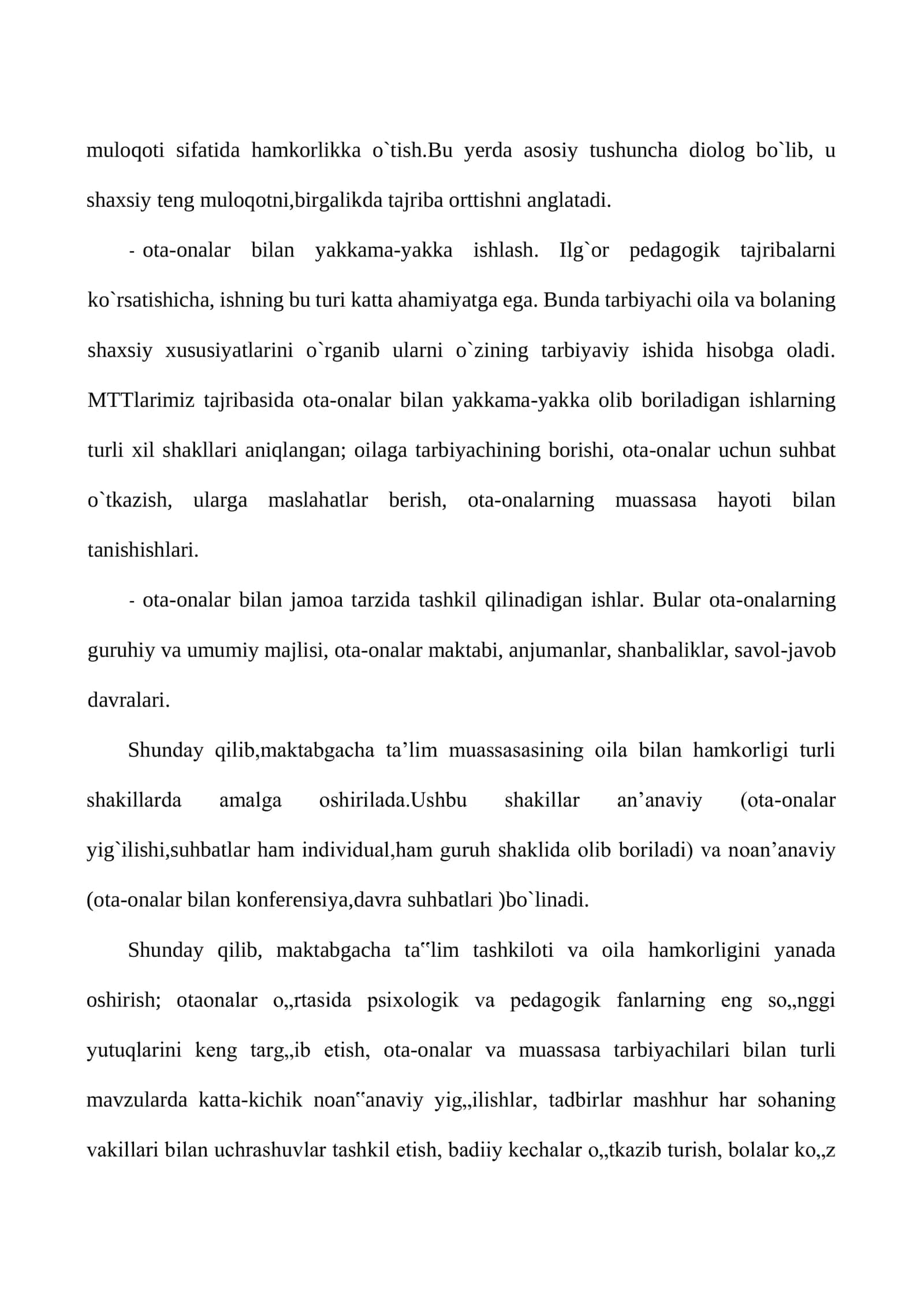 MAKTABGACHA TA'LIM TASHKILOTI VA OILANING O’ZARO HAMKORLIGI 3