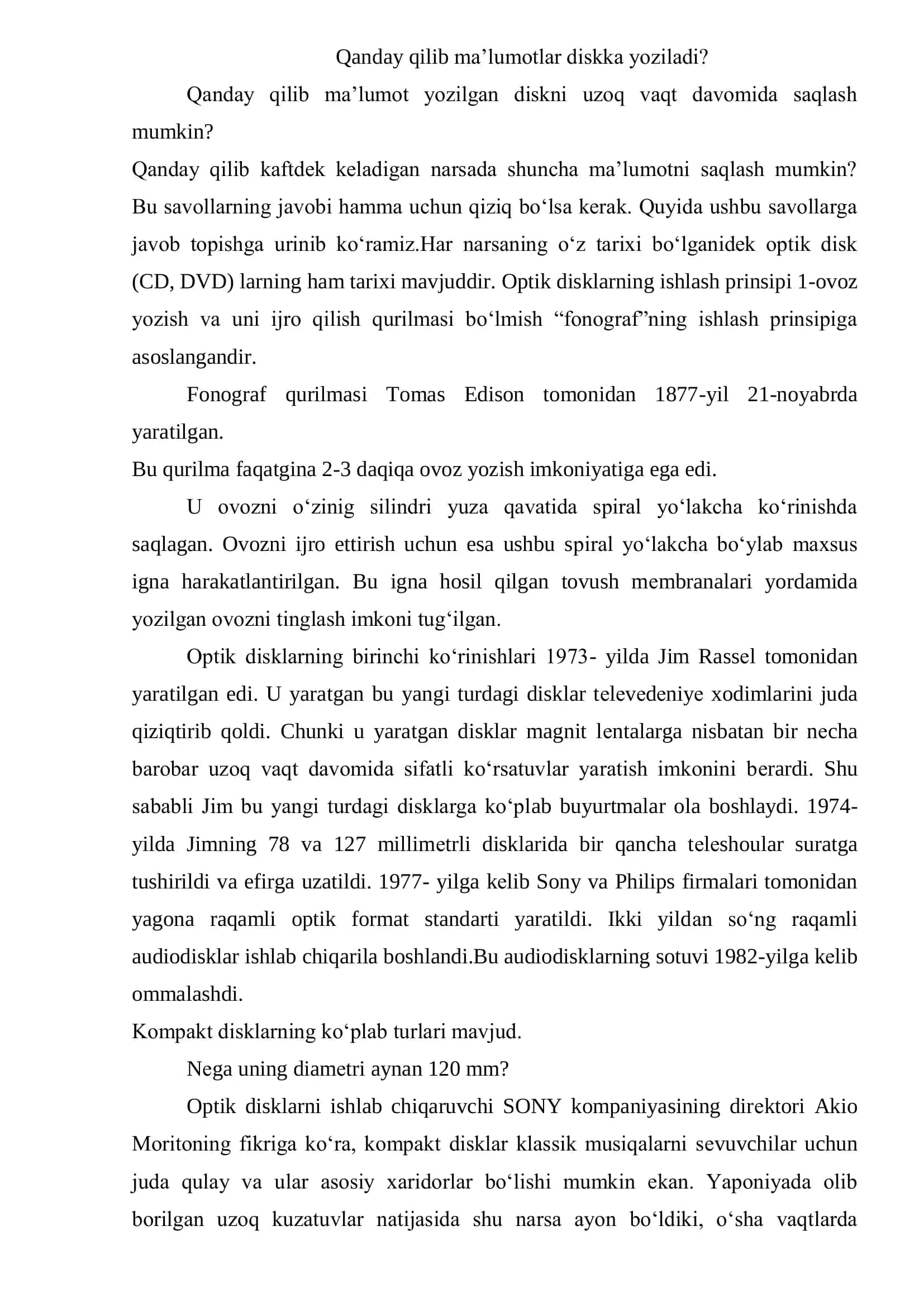 Kompakt disklar ustida ishlash 3