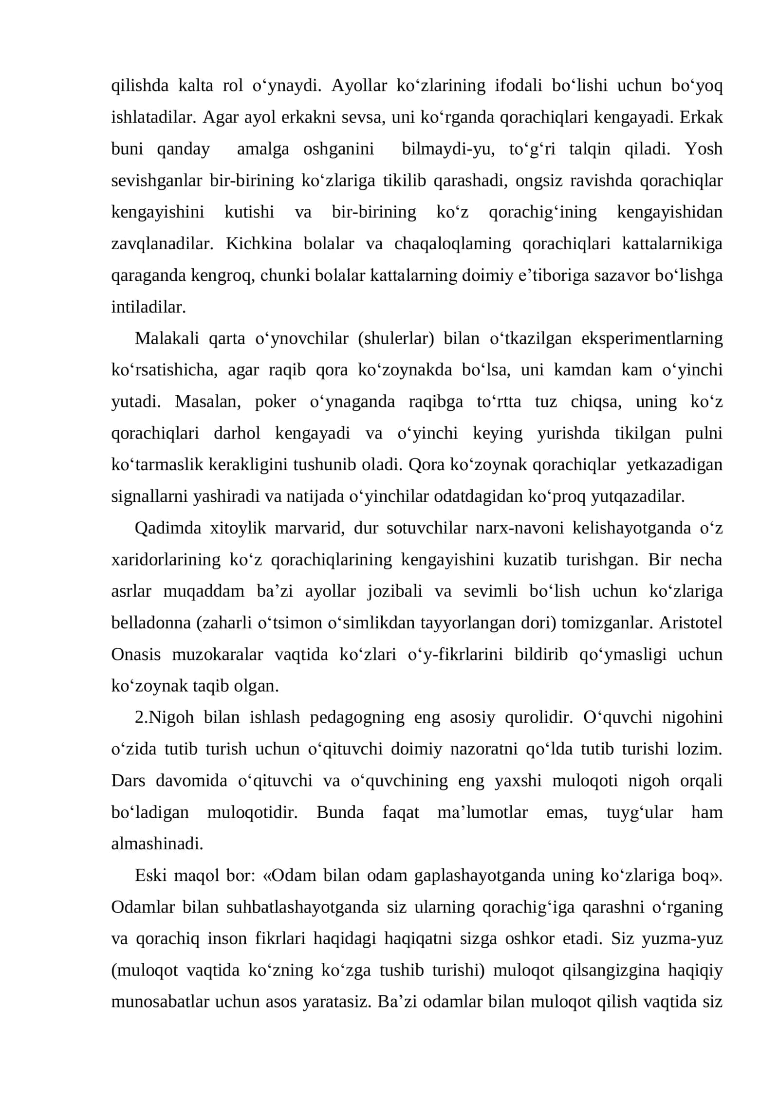 KO‘ZLAR YORDAMIDA IMO ISHORALAR QILISH 3