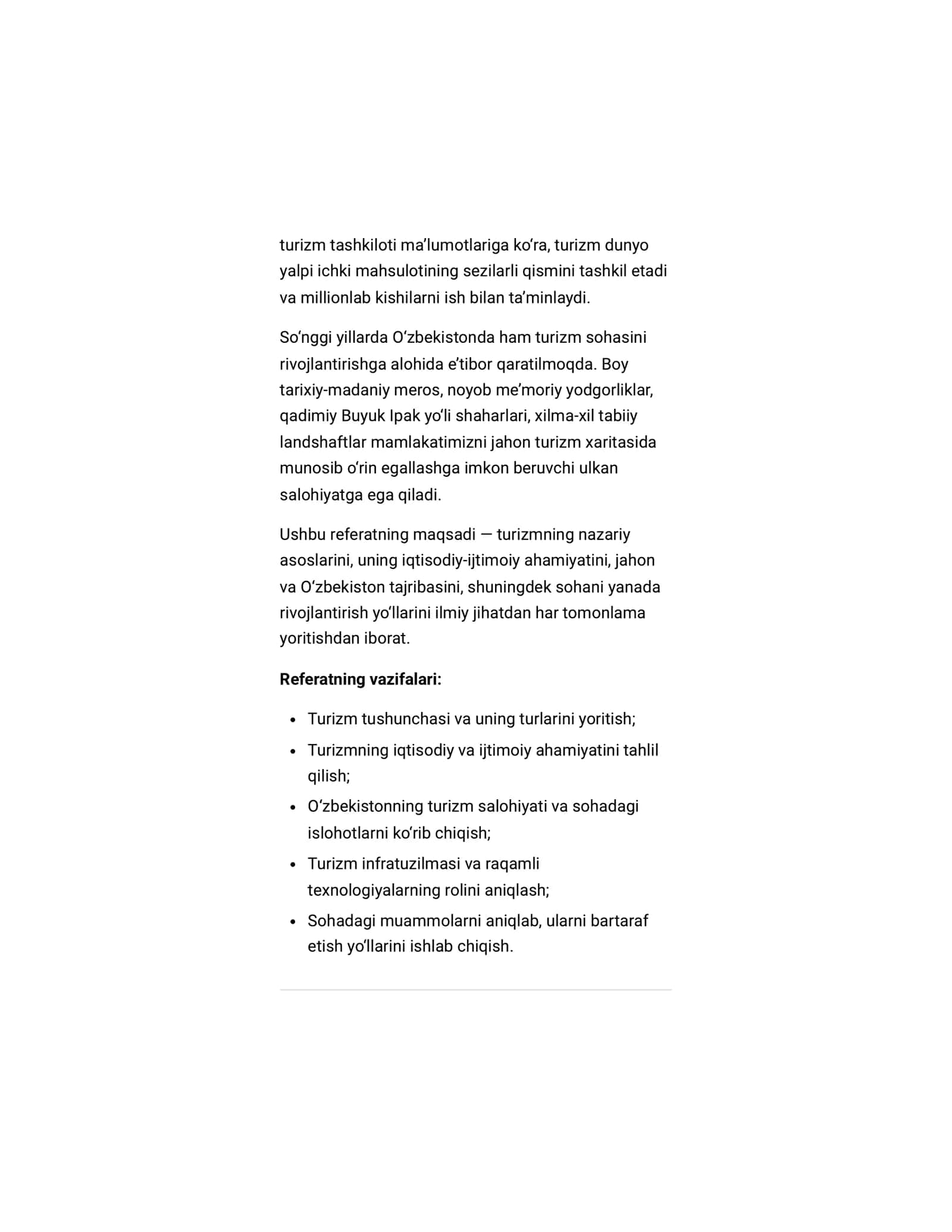 Referat turizmni rivojlantirish 3