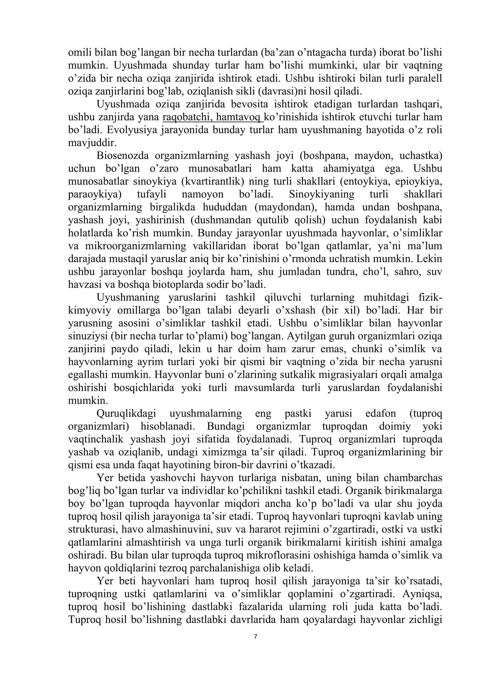 Biosenozlar. Ularning mahsuldorligi va o’zgarishlari 3