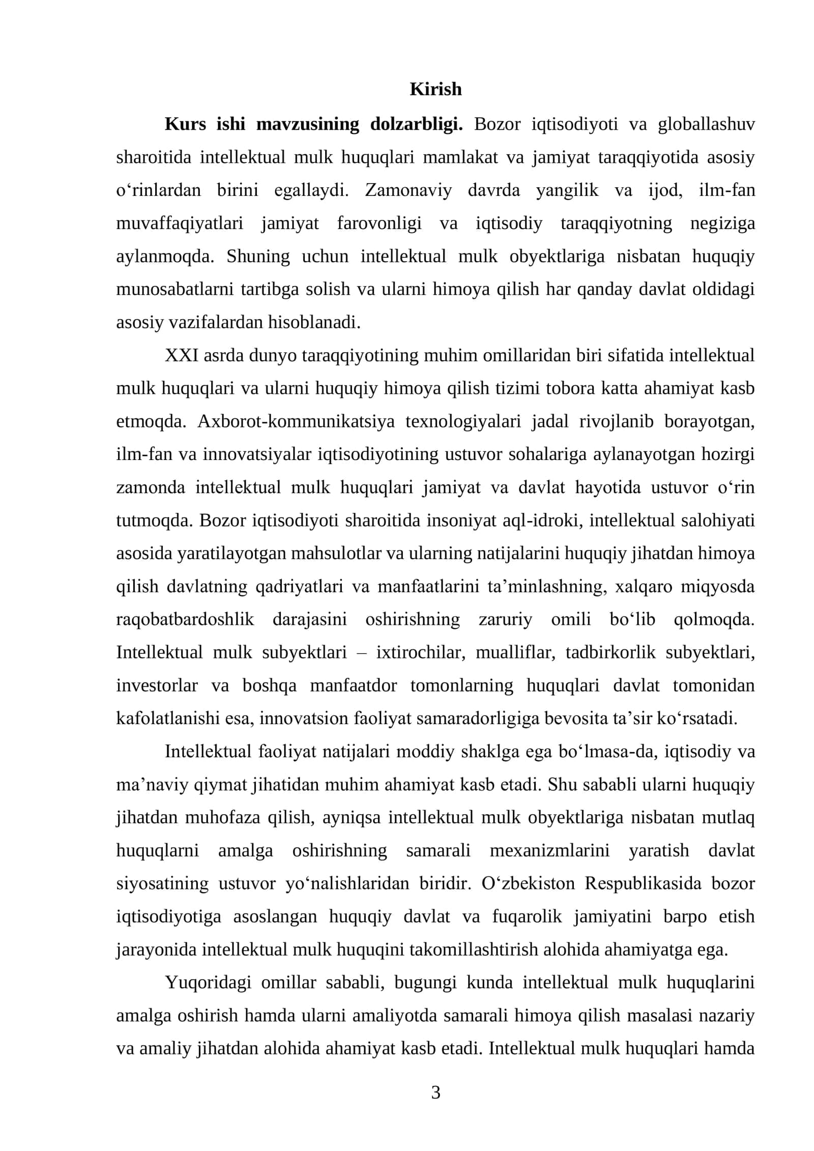INTELLEKTUAL MULK HUQUQI OBYEKTLARIGA NISBATAN MUTLAQ HUQUQLARNI AMALGA OSHIRISHNING HUQUQIY ASOSLARI 3