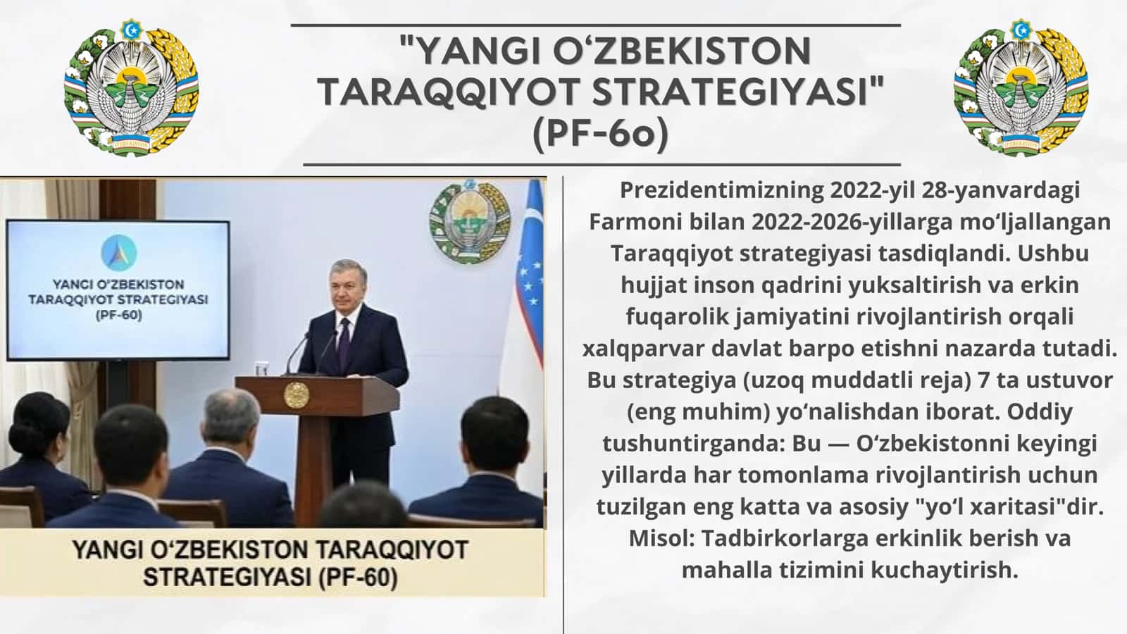 YANGI O‘ZBEKISTON TARAQQIYOT STRATEGIYASINING HUQUQIY (QONUNIY) ASOSLARI HAMDA ISLOHOTLARNING USTUVOR (ENG MUHIM) YO‘NALISHLARI 3