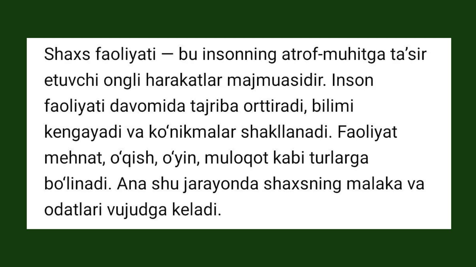 Shaxsninig malaka va odatlari 3