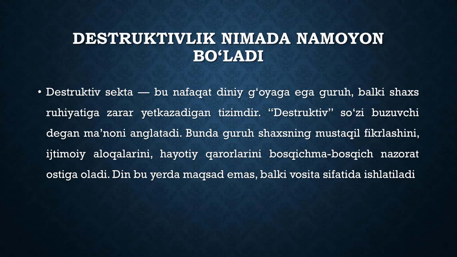 SEKTA TUSHUNCHASI 3