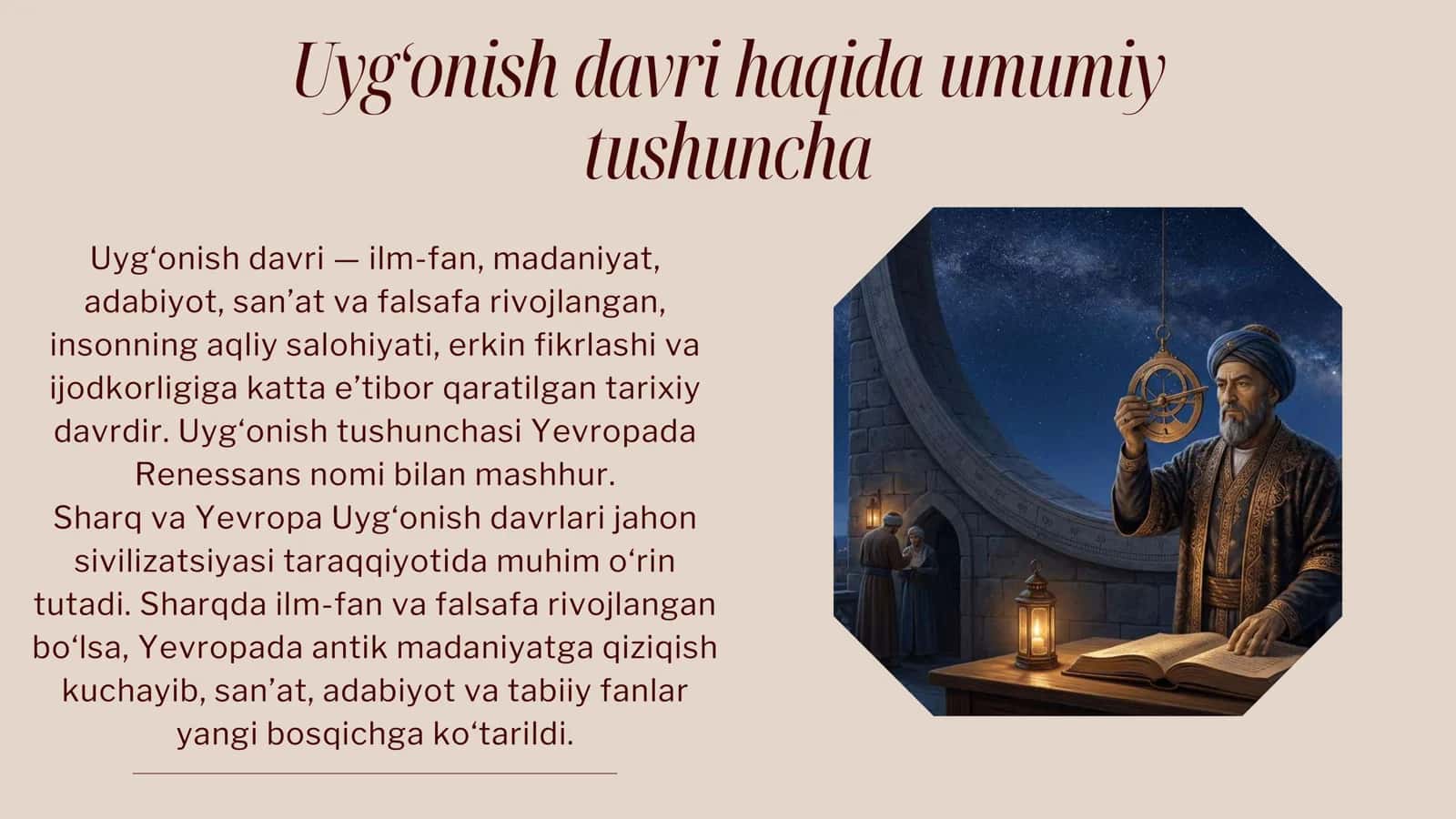 Sharq va Yevropa Uyg‘onish davri 3
