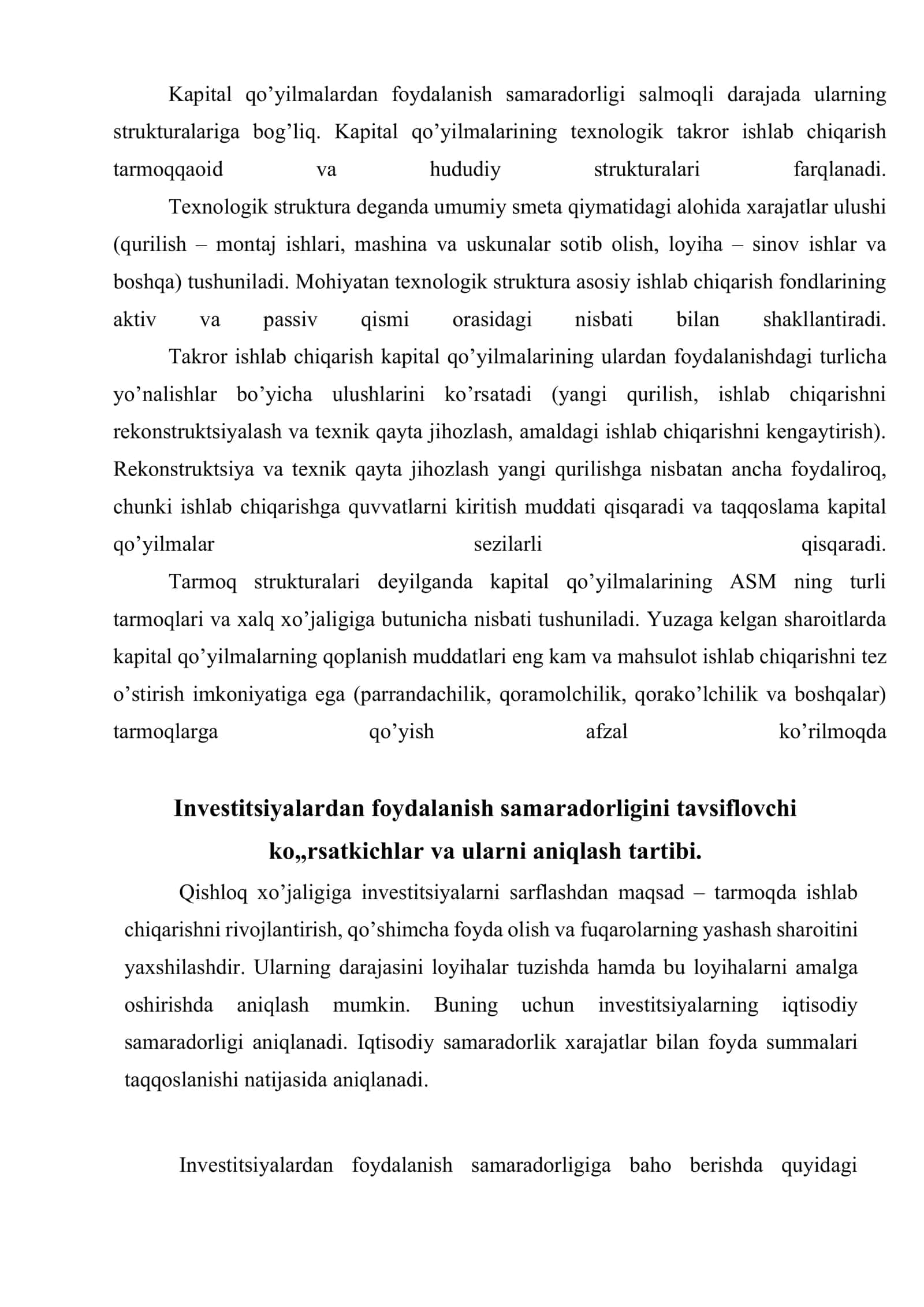 Investitision dasturlar asosida investitsiya faoliyatini tashkil etish 3