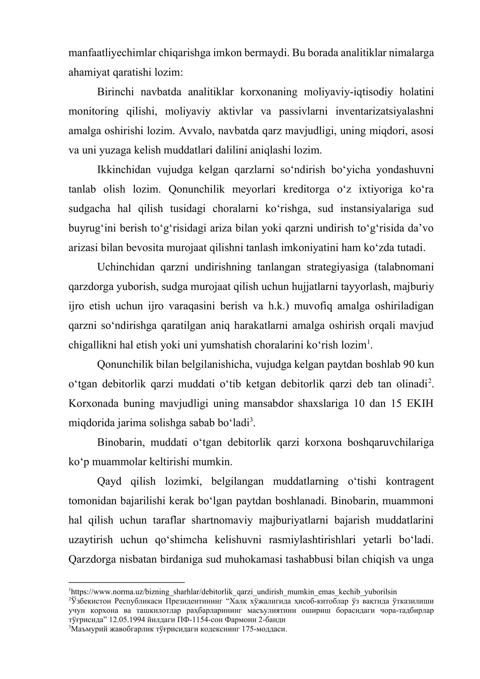 Muddati o’tgan debitorlik va kreditorlik qarzlari taxlili 3