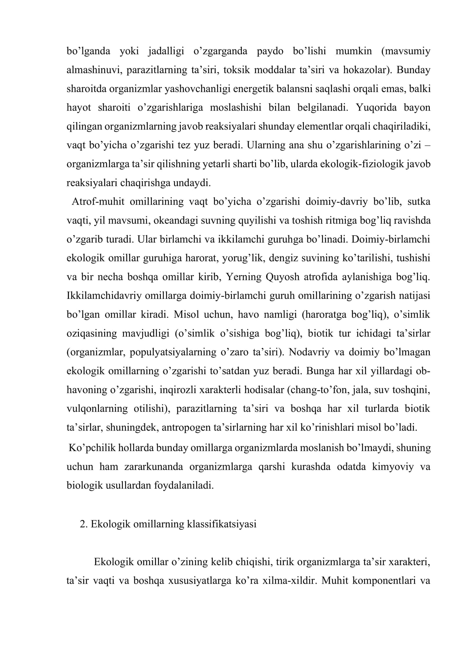 Ekоlоgik оmillаrning o’zаrо tа’sir nаzаriyasi 3