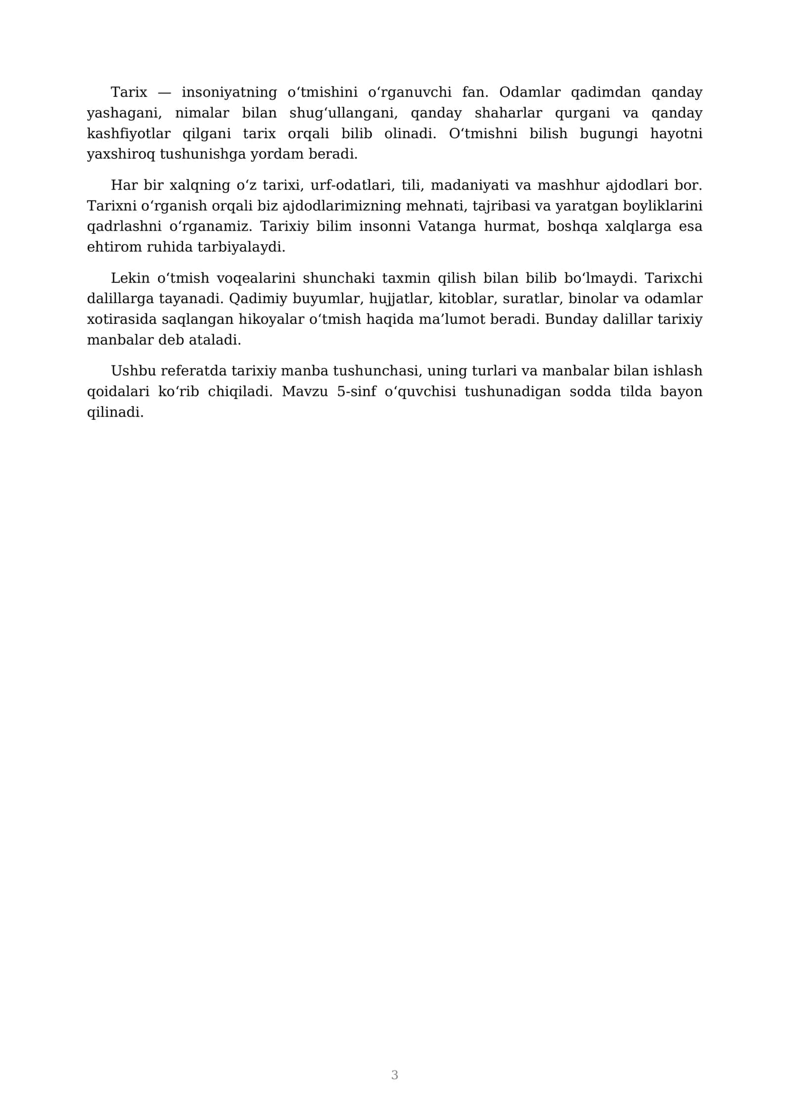 5-sinf Tarix fanidan 1-mavzu — “Tarixiy manbalar” 3