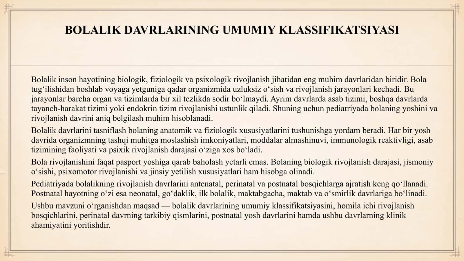 Bolalaik davrlari. 3