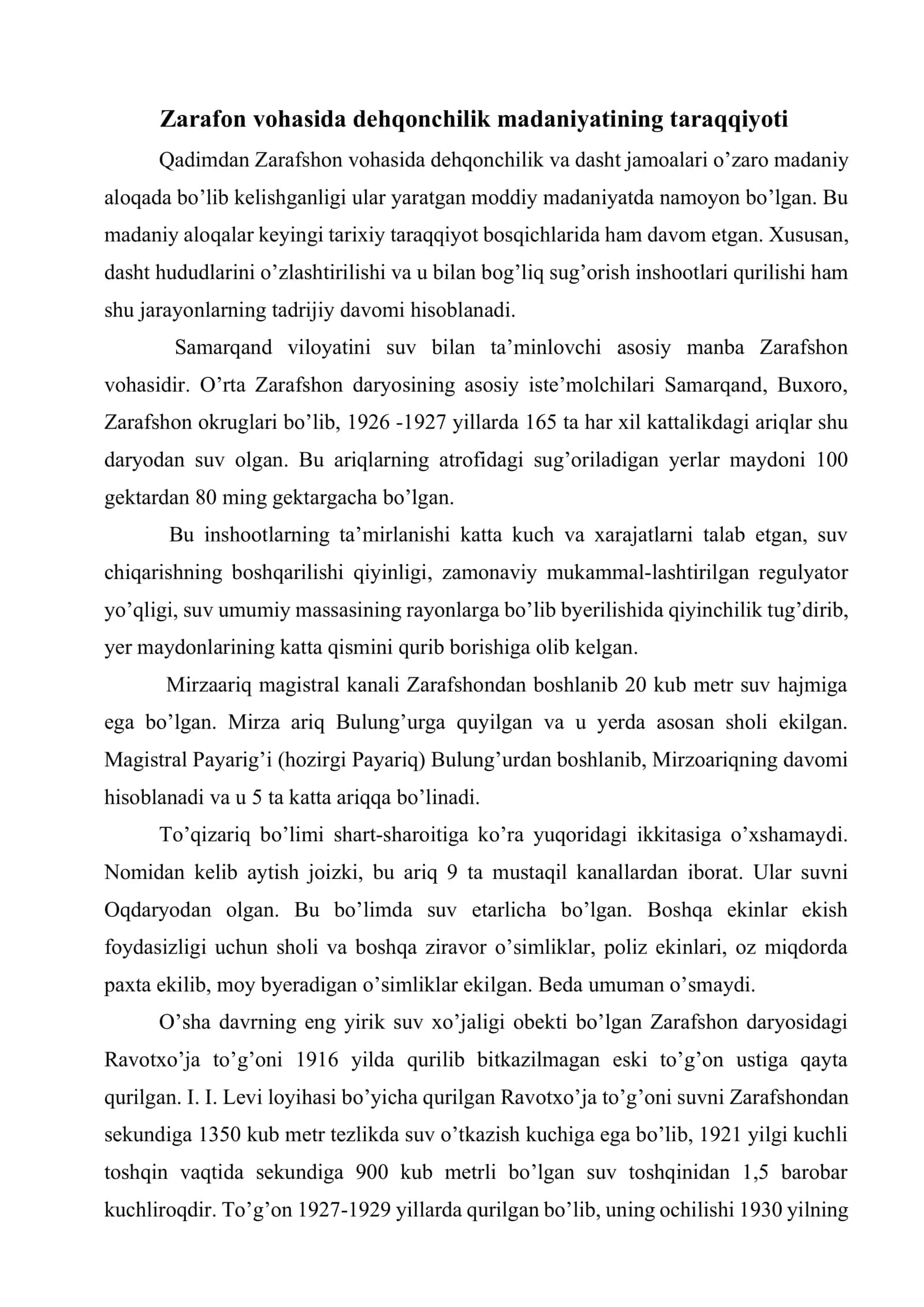 XX asrning 20-30 yillarida O’zbekistonda amalga oshirilgan yer-suv islohatlari va uning oqibatlari 3