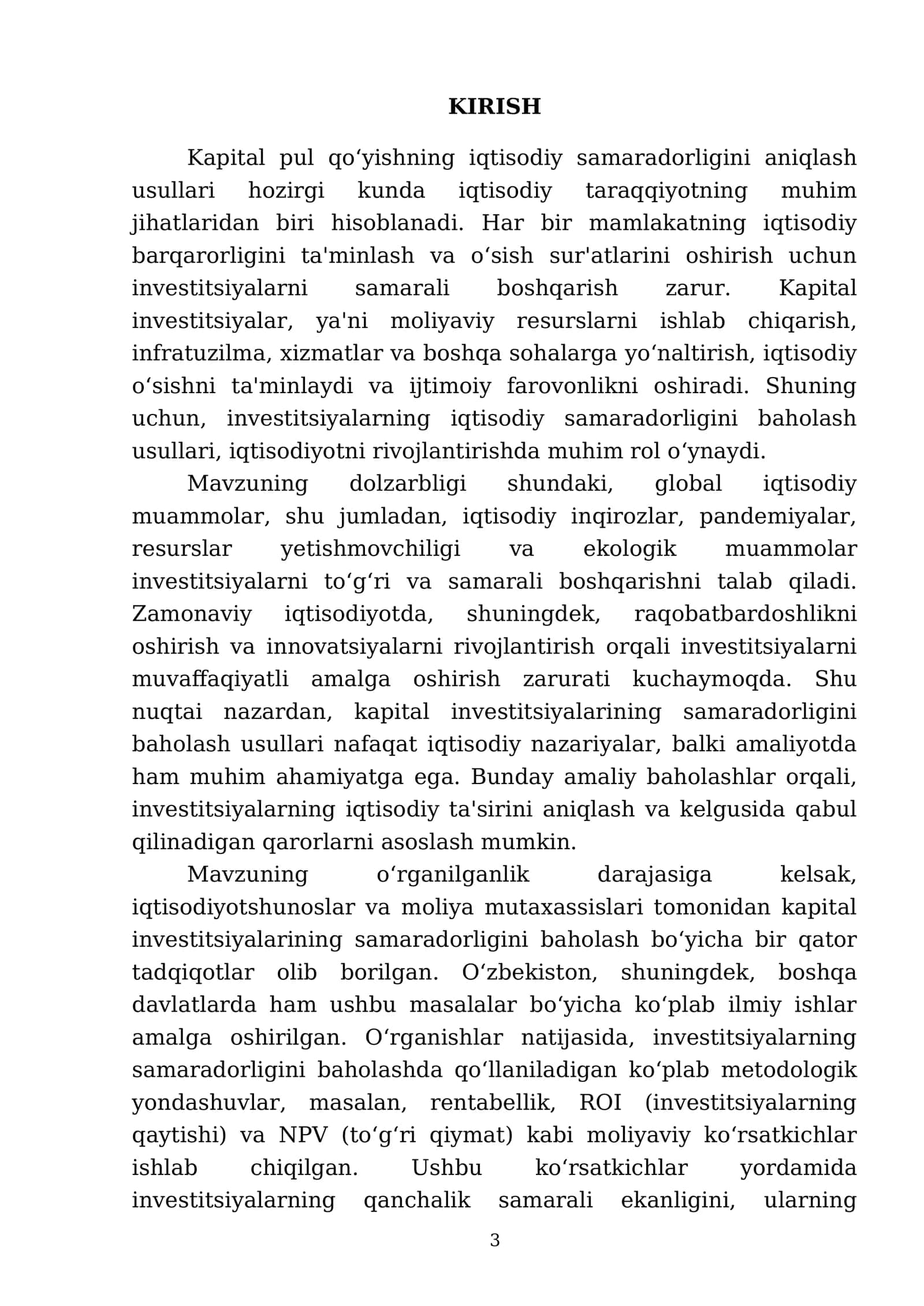 Kapital pul qo‘yishning iqtisodiy samaradorligini aniqlash usullari 3
