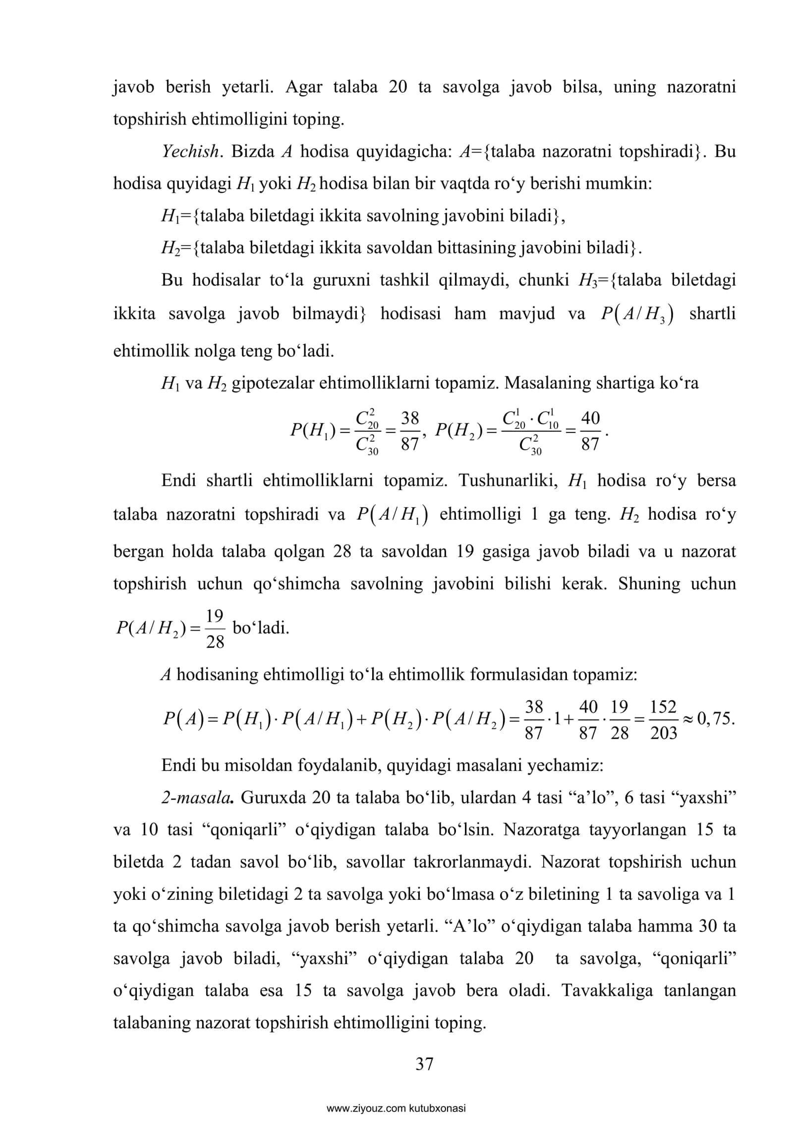 Bayes Formulalari 3