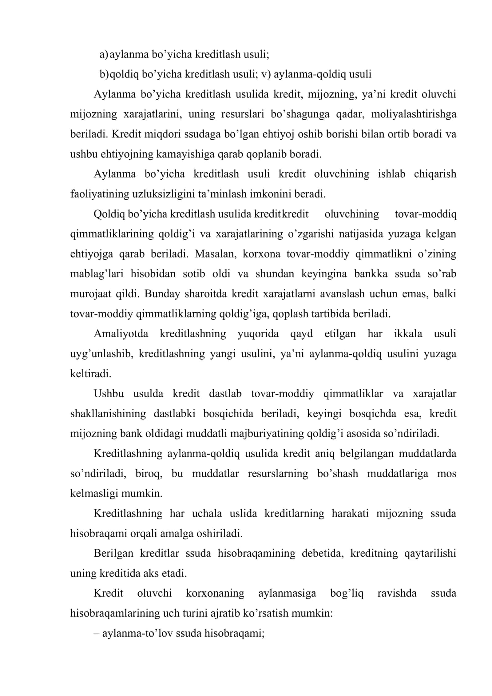 Alohida kredit turlari va usullari 3
