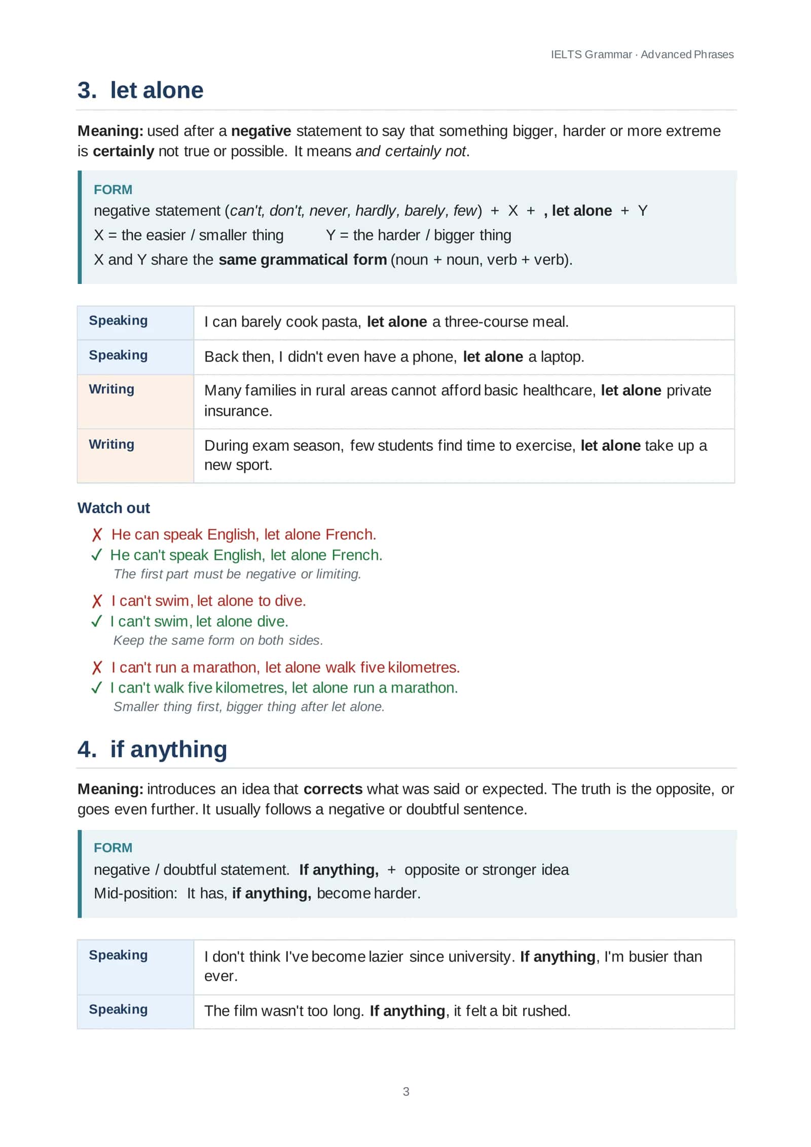 Advanced Phrases for IELTS Grammar 3
