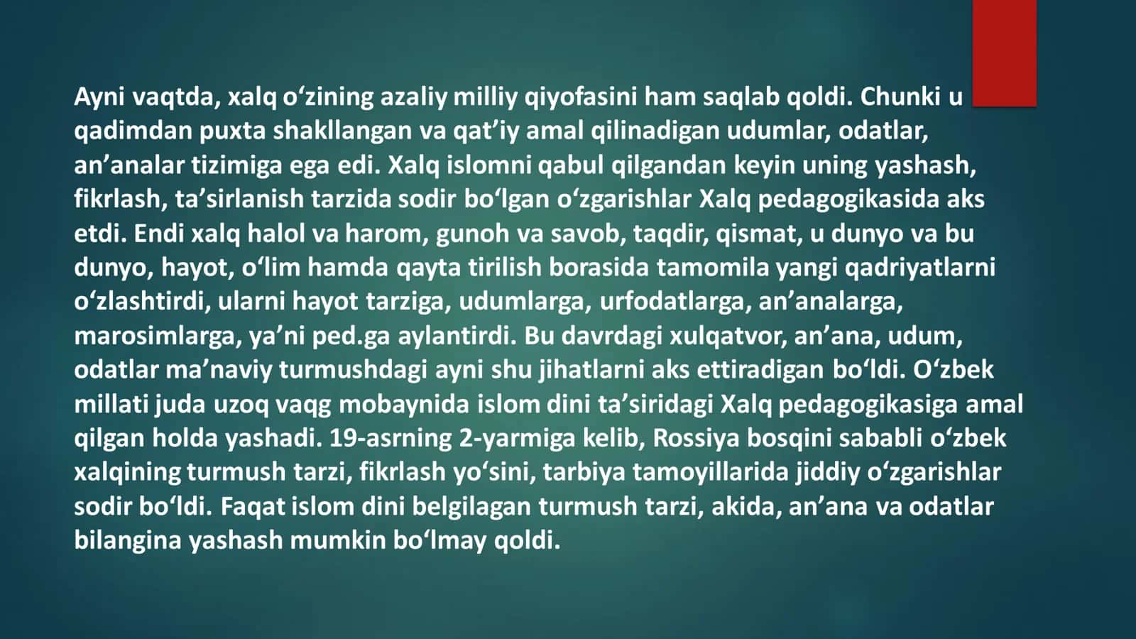 Oʻzbek xalq pedagogikasi –Milliy tarbiya asosida 3