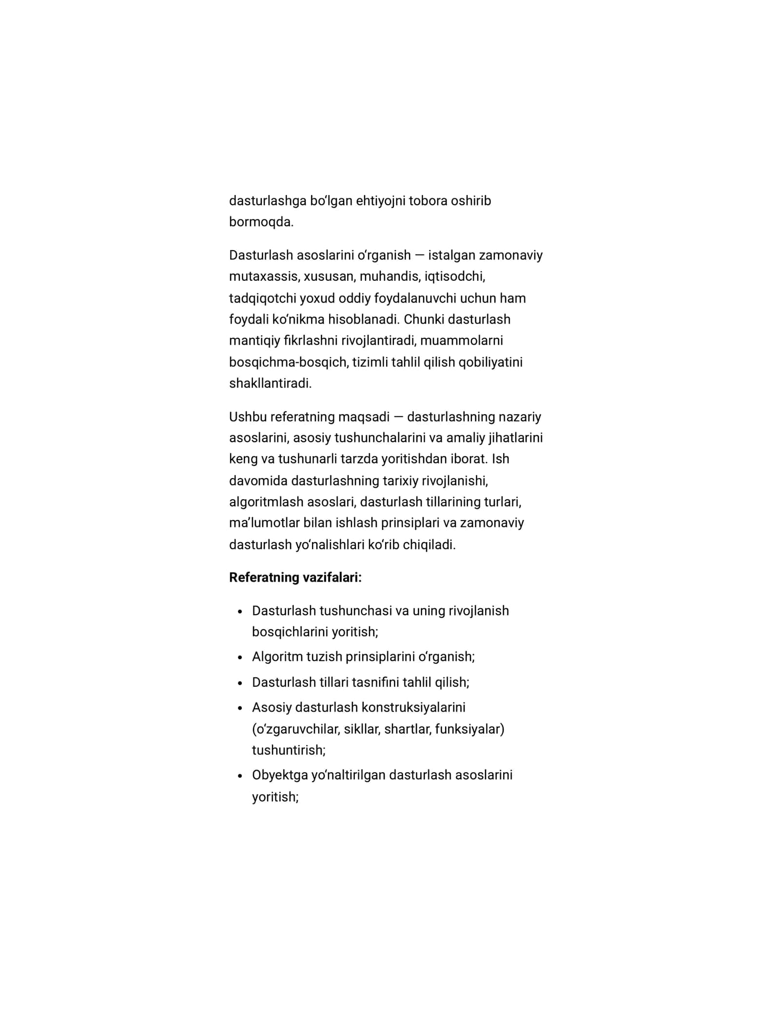 Referat dasturlash asoslari 3