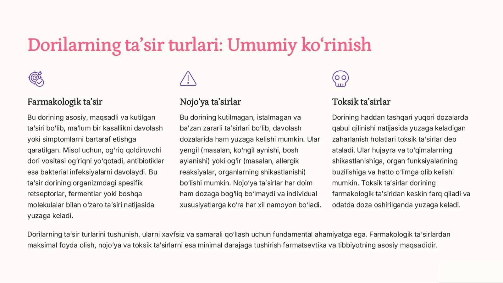 Dorilarning ta’sir turlari va toksikologiyada LD50 aniqlash 3