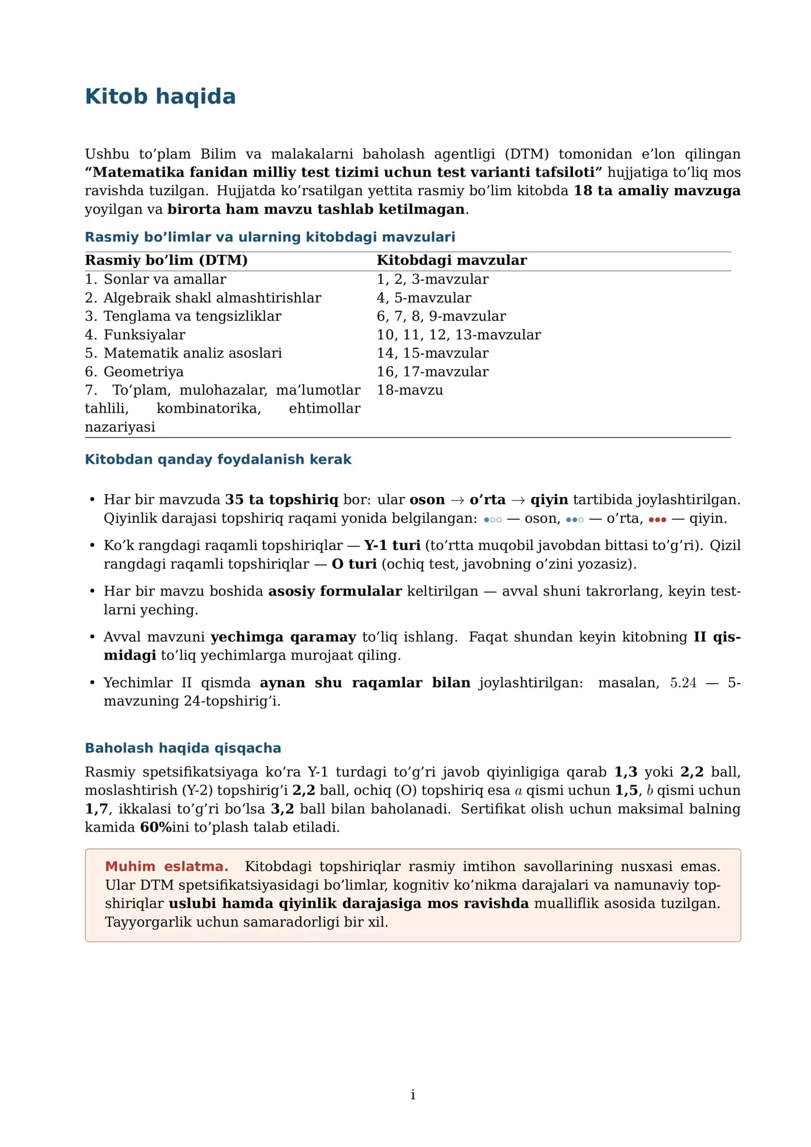 MATEMATIKA MILLIY SERTIFIKAT 3