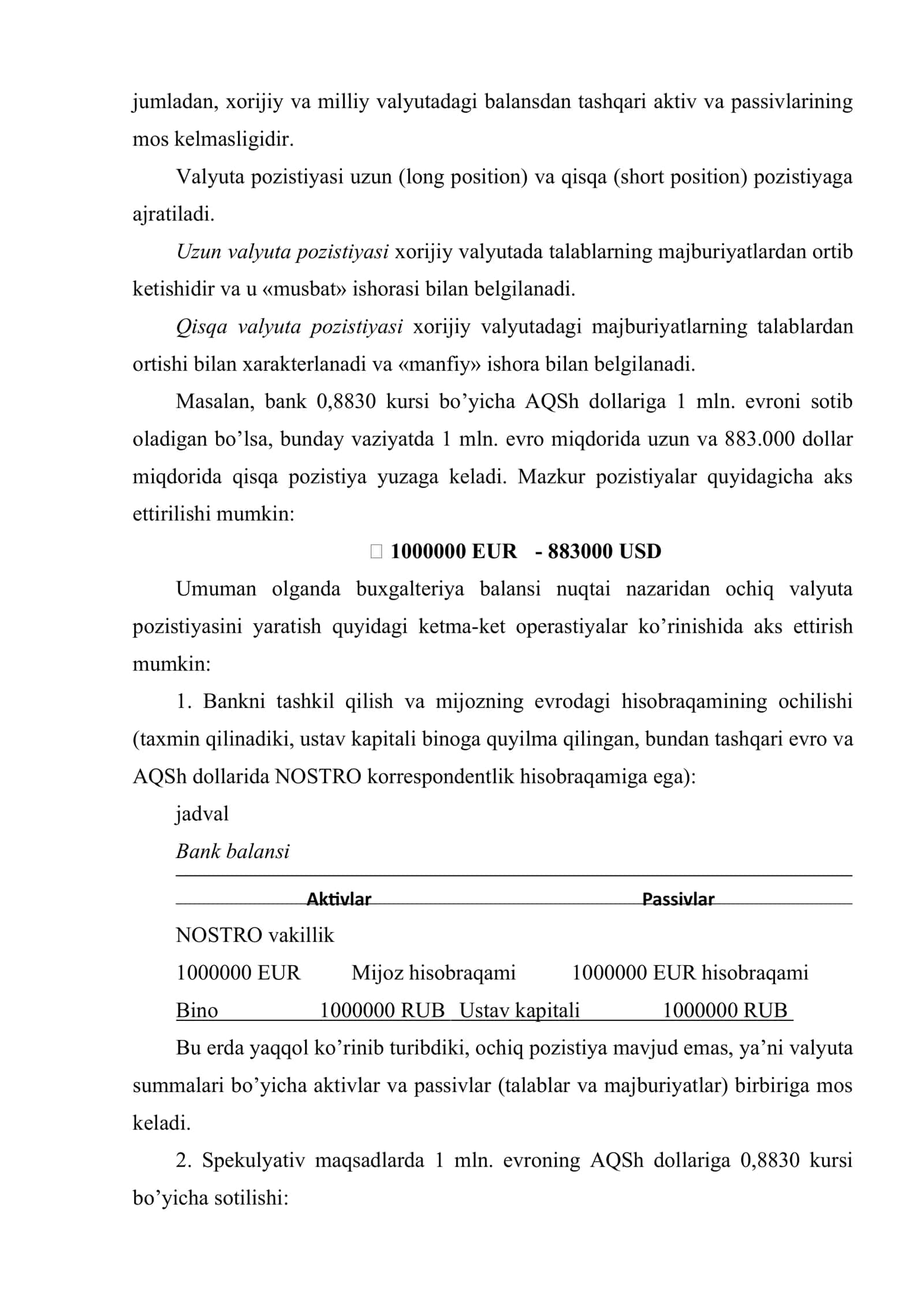 Valyuta xavf-xatarlari va ularni sug’urtalash usullari 3