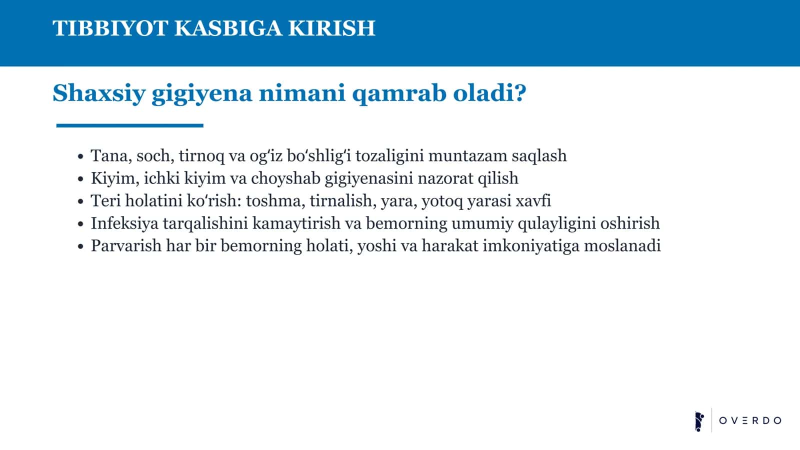 TIBBIYOT KASBIGA KIRISH 3