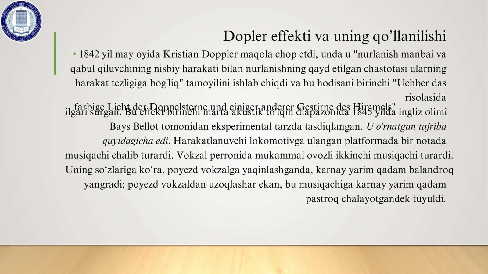 Dopler effekti va uning qo’llanilishi 3