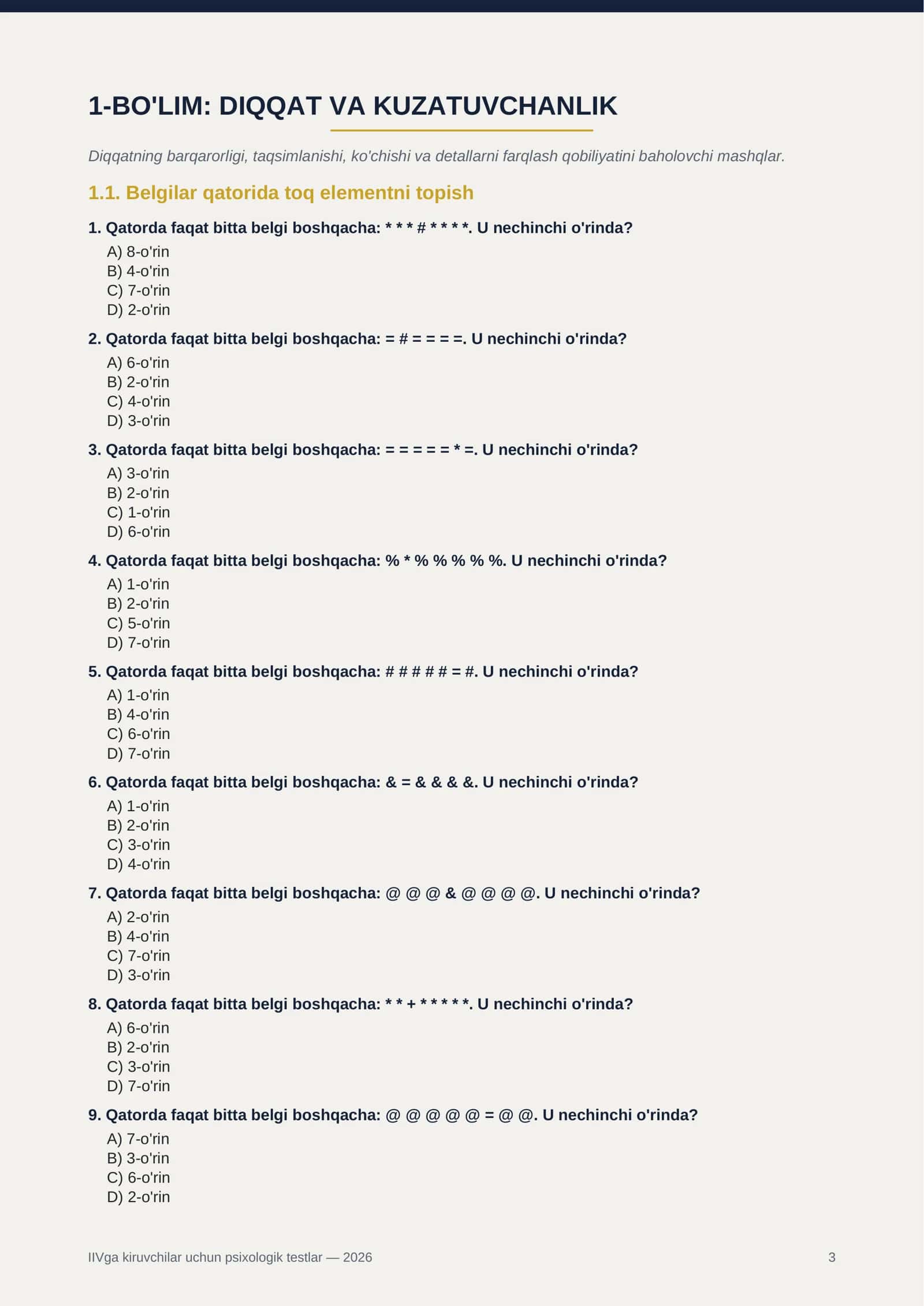 [ICHKI ISHLAR ORGANLARIGA KIRUVCHILAR UCHUN PSIXOLOGIK TESTLAR TO'PLAMI] 3