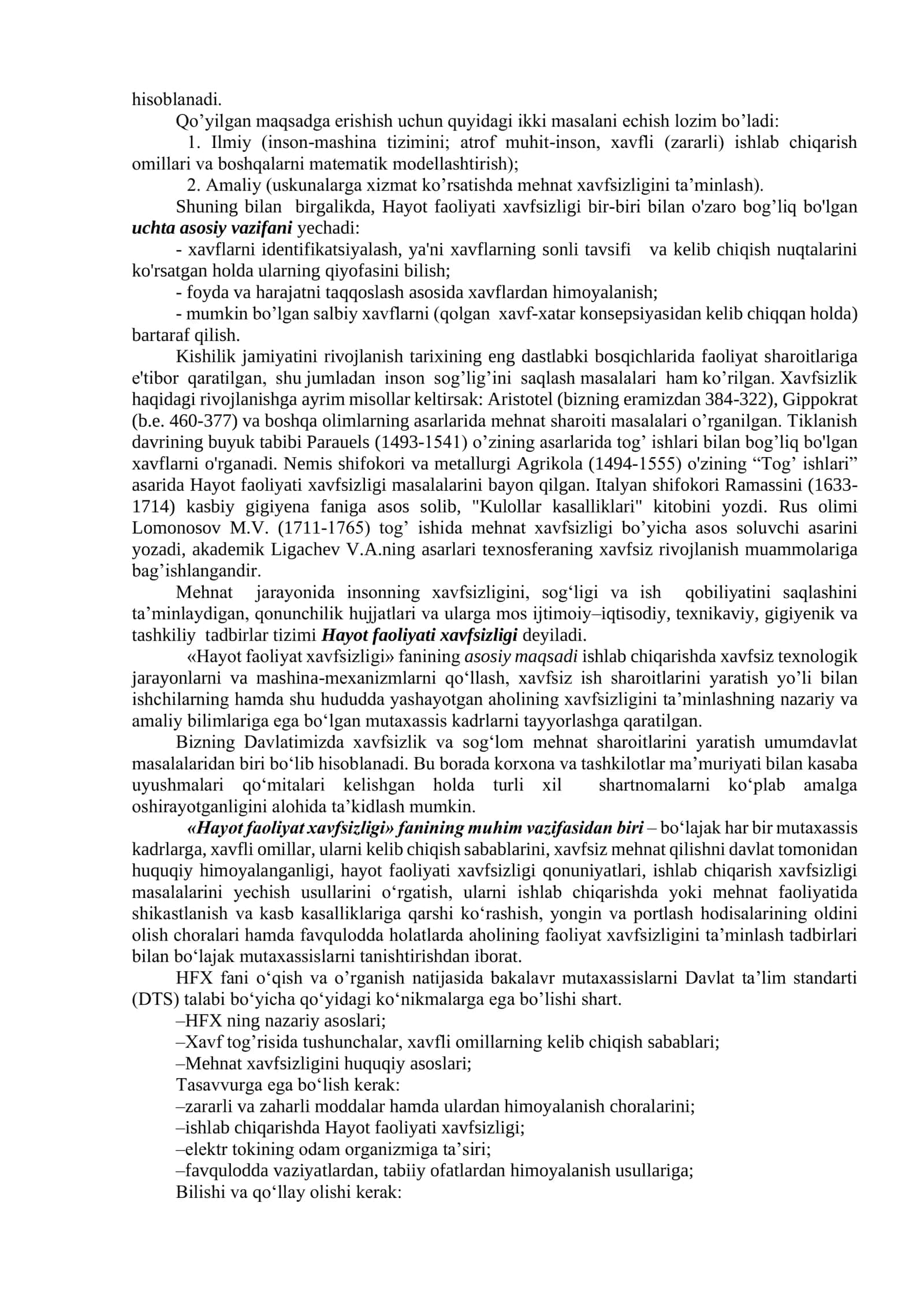 Mavzu: HAYOT FAOLIYATI XAVFSIZLIGI 3