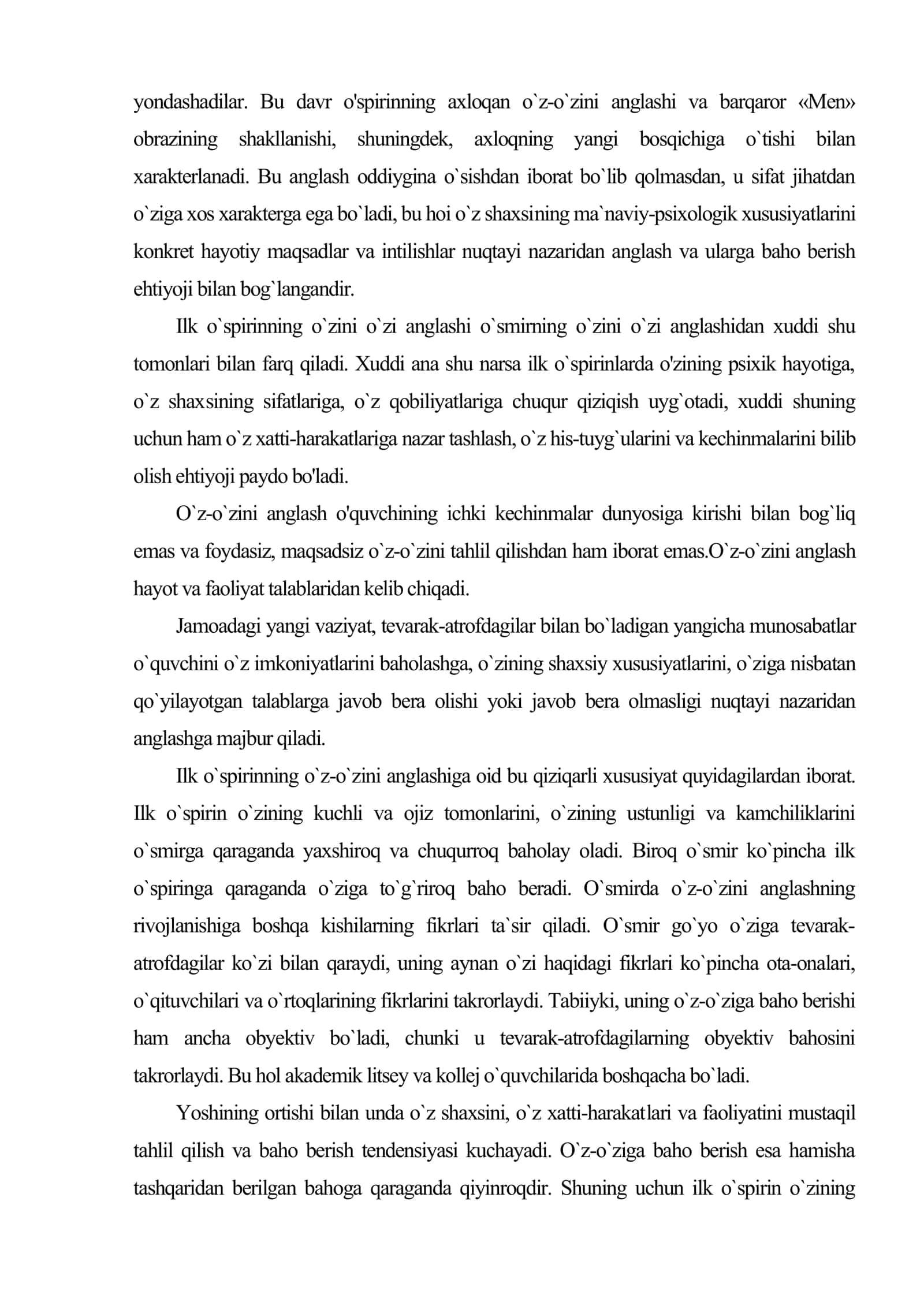 O`spirinplik davrida shaxsning rivojlanish xususiyatlari 3