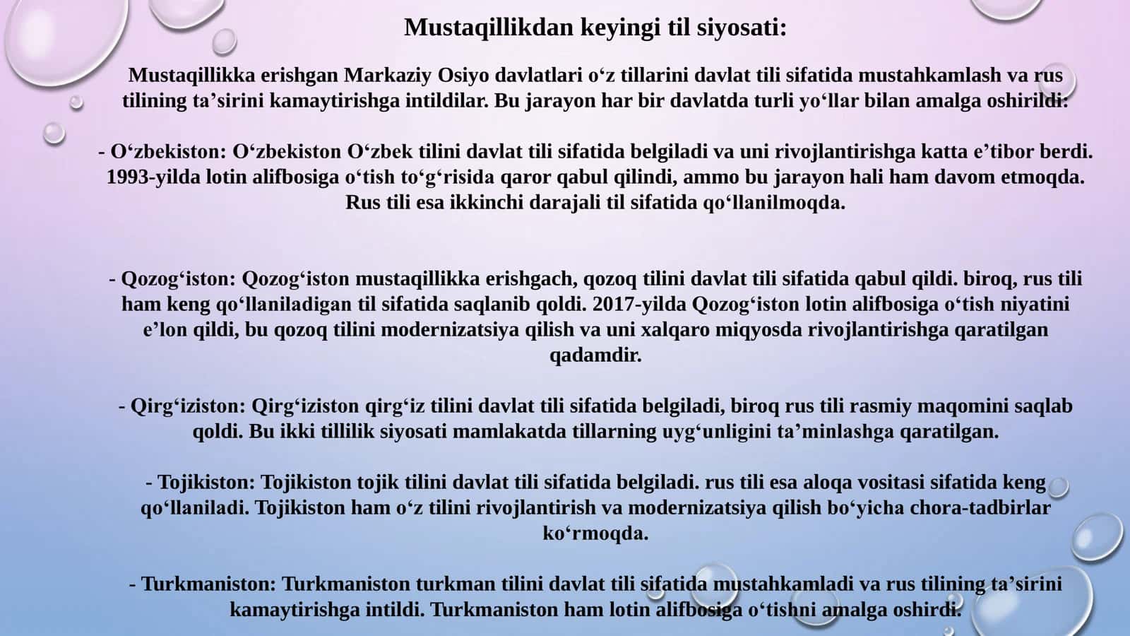 MAVZU MARKAZIY OSIYO DAVLATLARDAGI TIL SIYOSATI 3