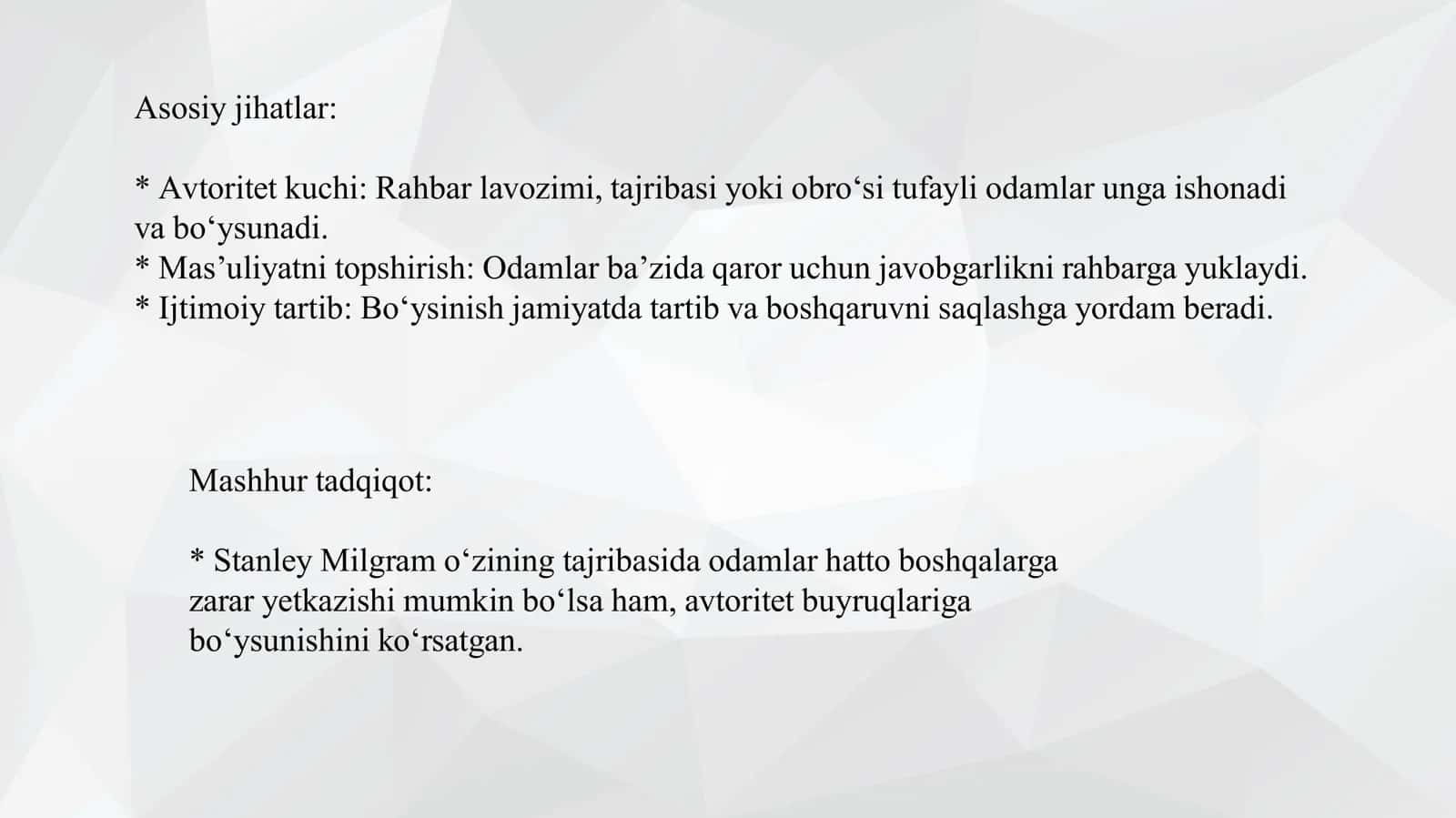Rahbarga boʻysinishda j a m o a t a ’ s i r i 3
