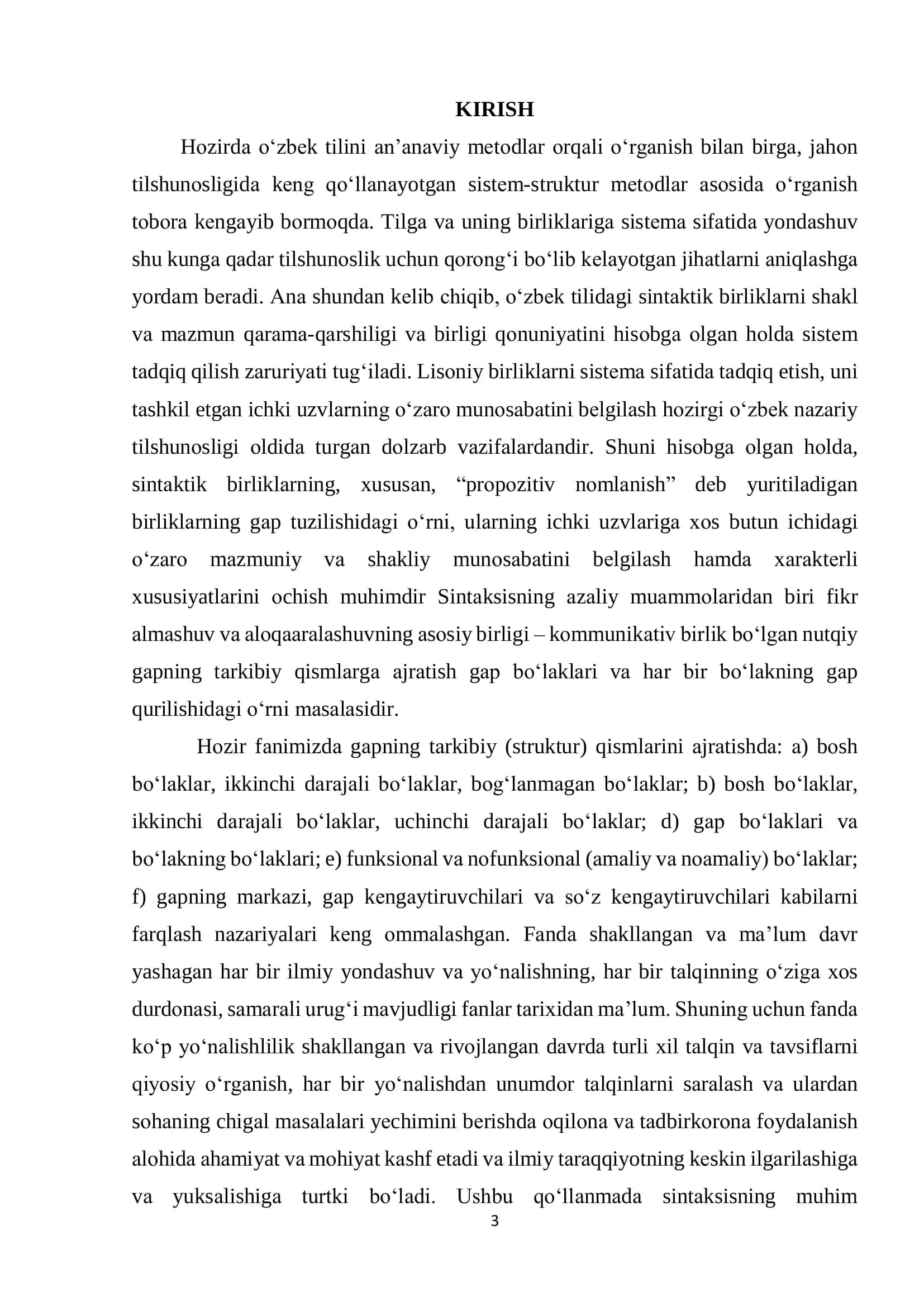 O‘ZBEK TILSHUNOSLIGIDA GAP BO‘LAKLARI NAZARIYASI 3