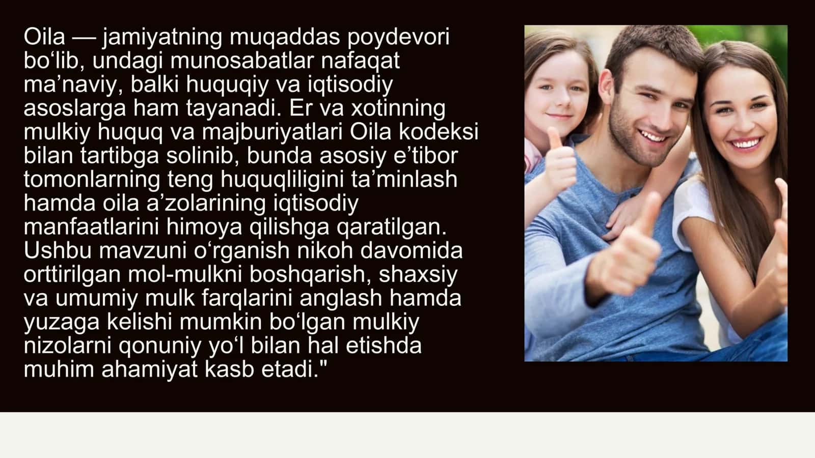 Oila huquqi fani taqdimoti 3