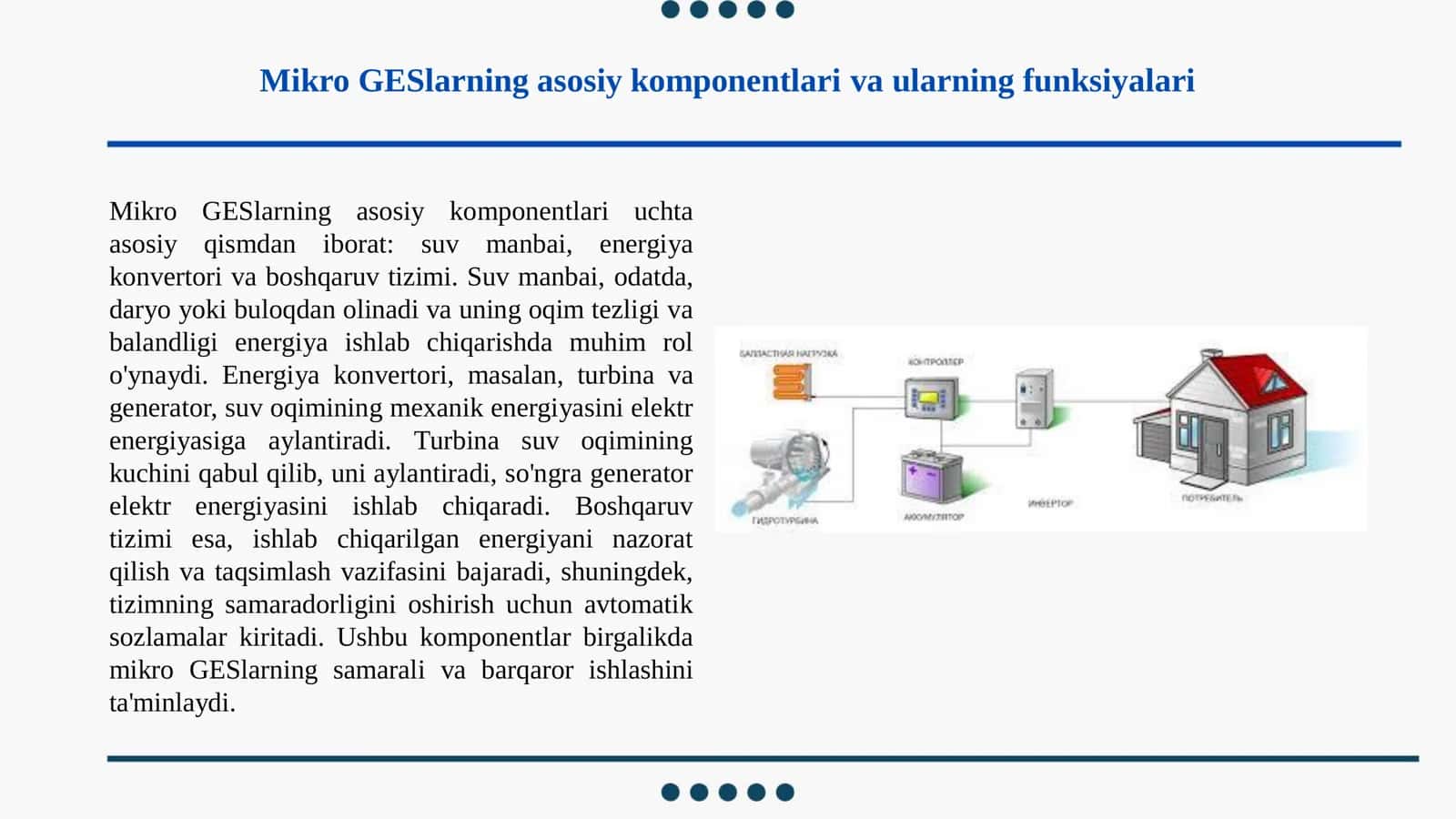 Mikro GESlarning tuzilishi va ularning qoʻllanilish 3