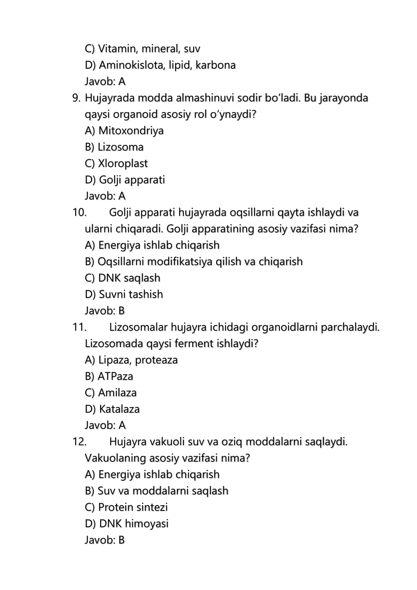 11-sinf Biologiya – Milliy Sertifikat Testi (100 savol) 3