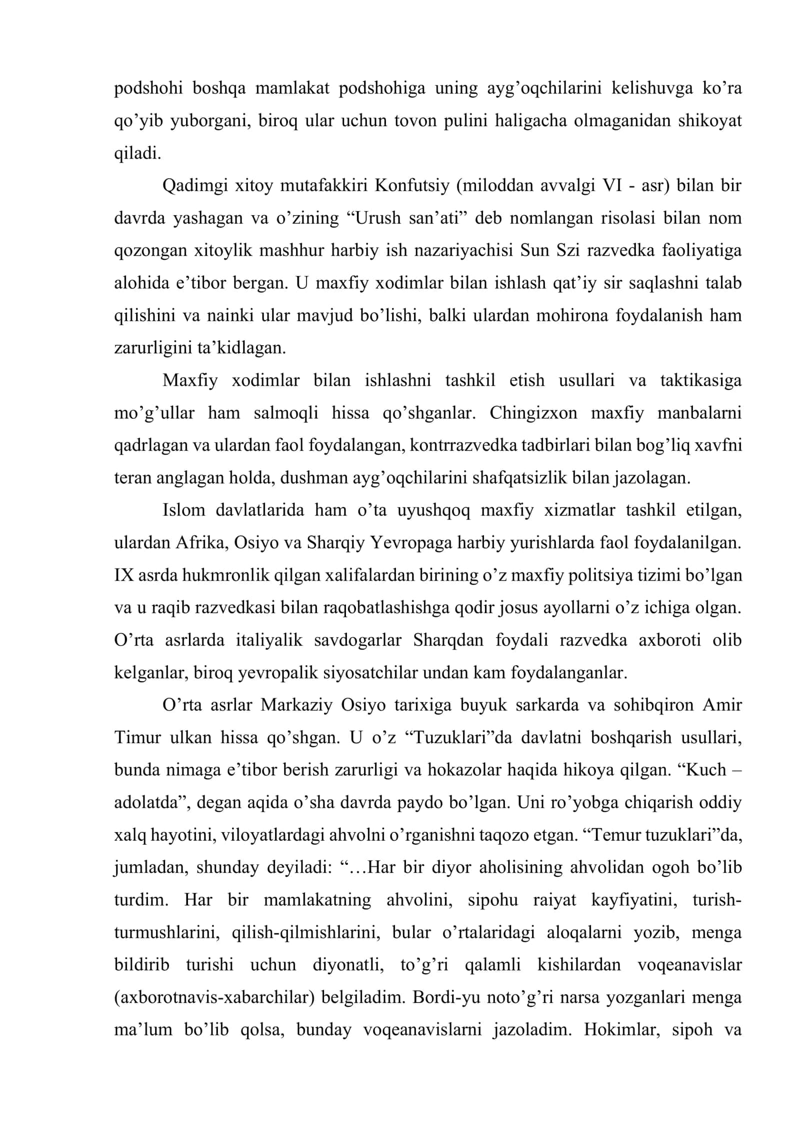 O’zbekistonda tezkor qidiruv faoliyatini shakllanishi, uni rivojlanish tarixi hamda jinoyatchiqlikka qarshi kurashdagi o’rni 3